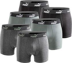 Puma Lot de 6 boxers homme Basic Vert/Gris/Noir S