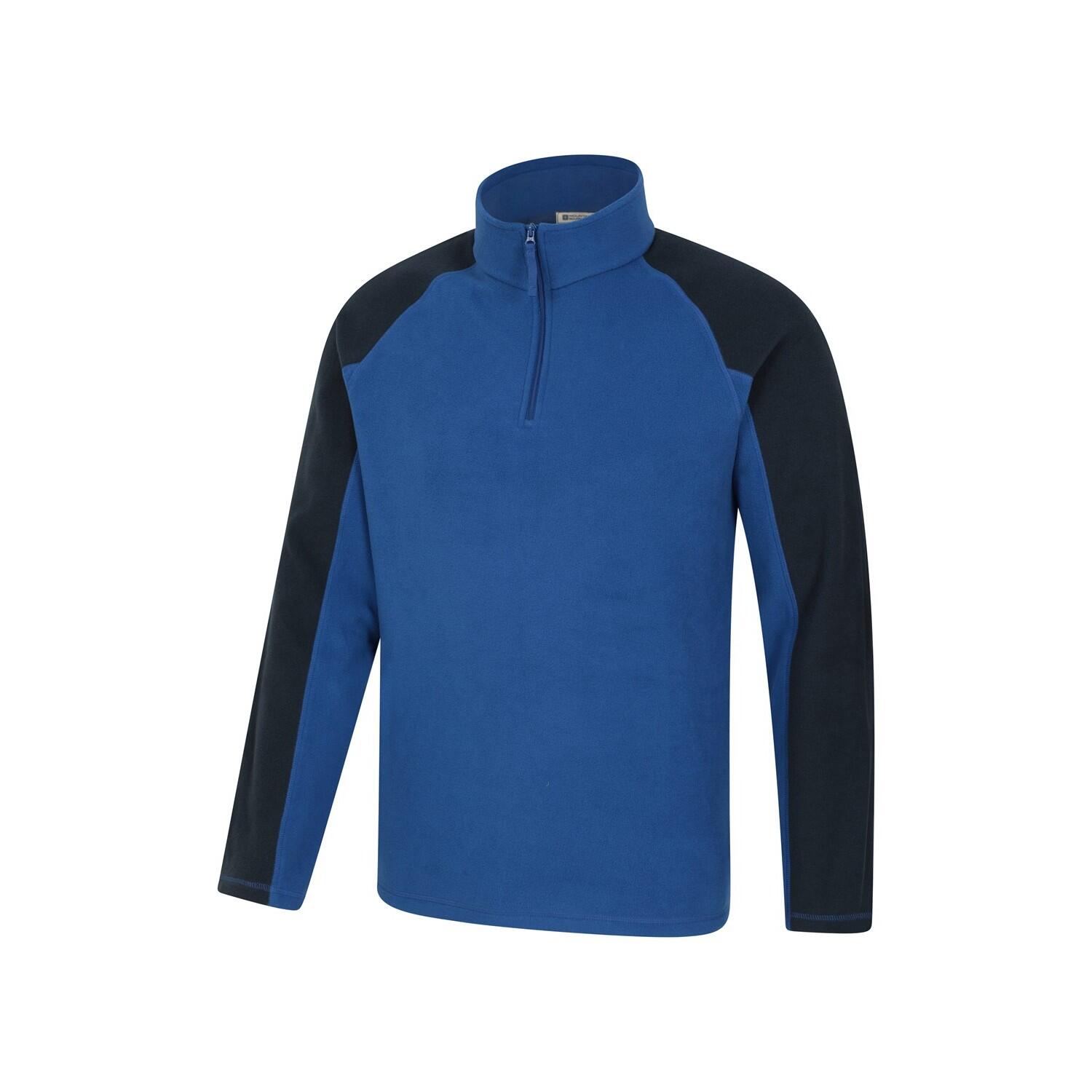 Felpa In Pile Mezza Cerniera Uomo Mountain Warehouse Ashbourne II Cobalto 3/4