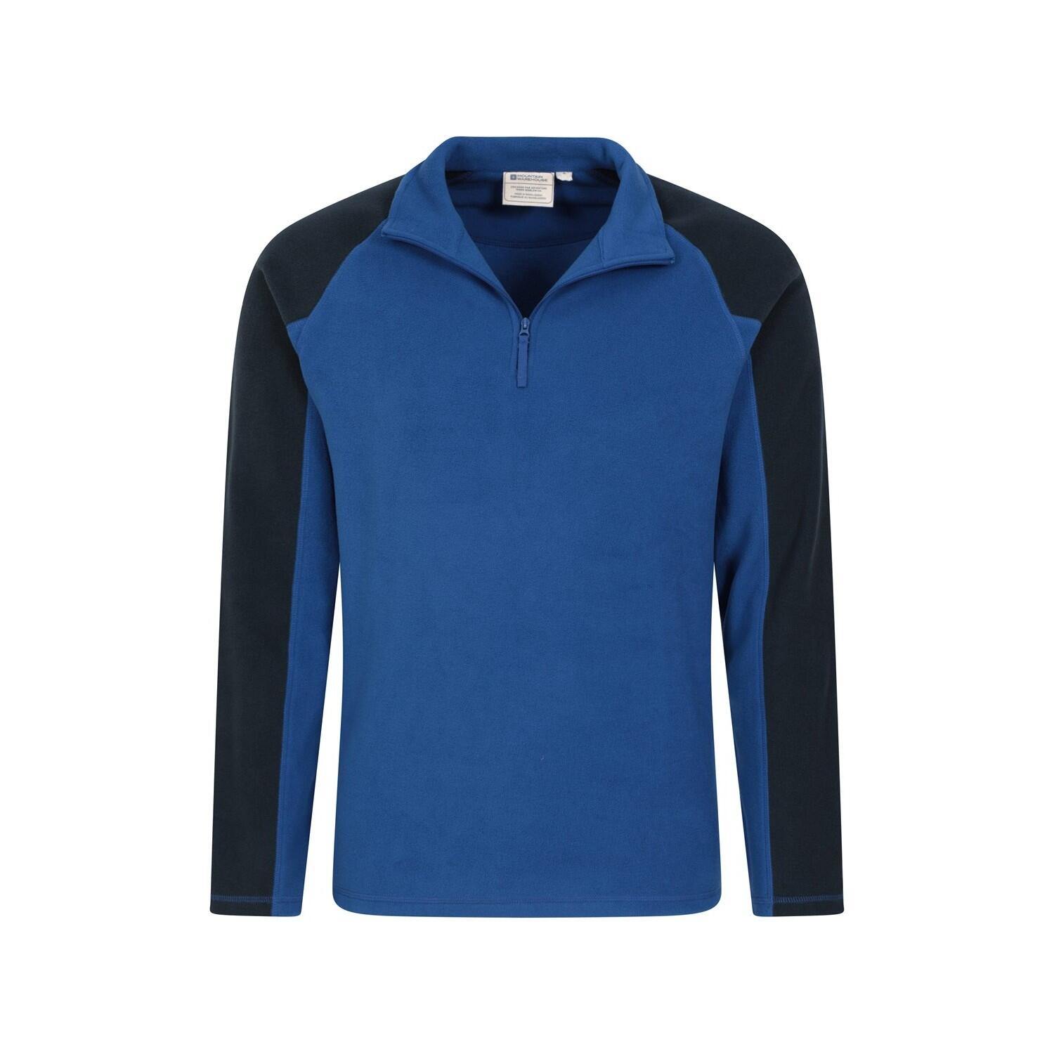 Felpa In Pile Mezza Cerniera Uomo Mountain Warehouse Ashbourne II Cobalto 2/4