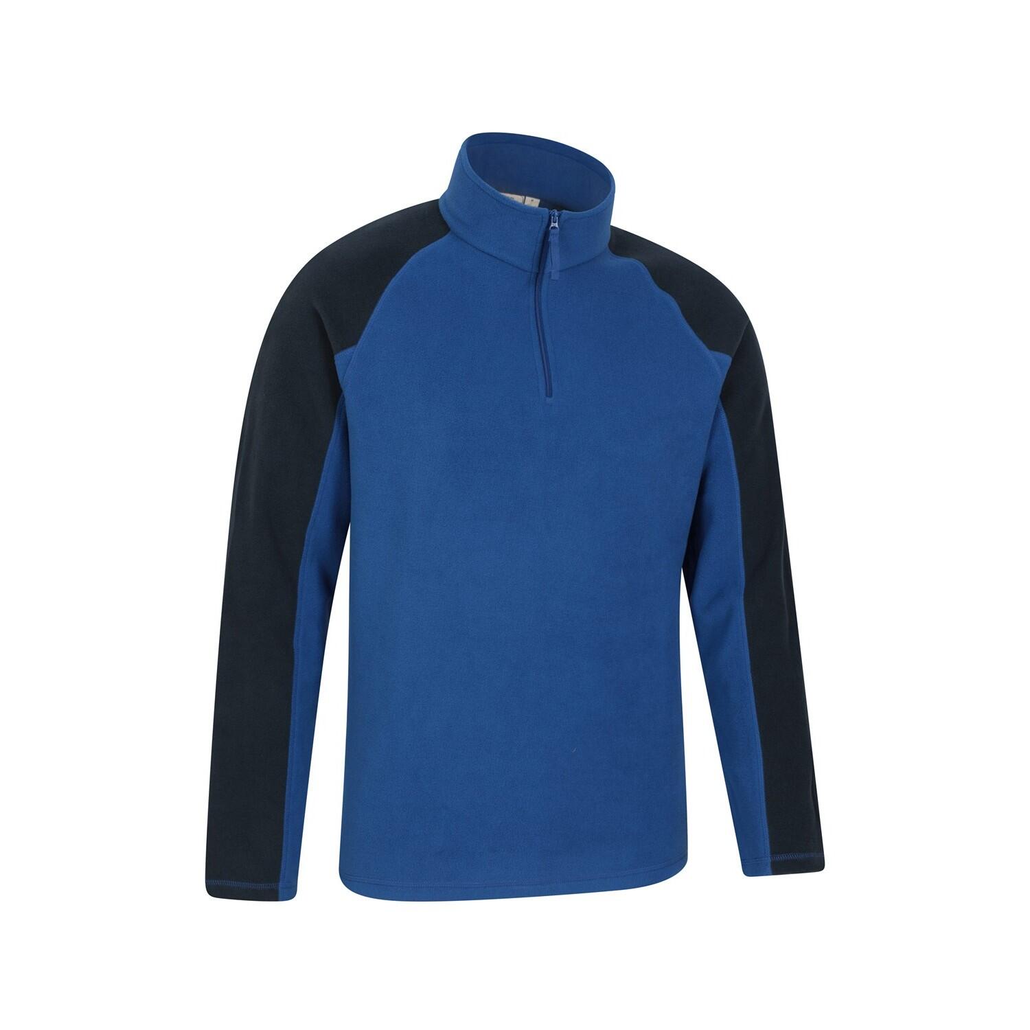 Felpa In Pile Mezza Cerniera Uomo Mountain Warehouse Ashbourne II Cobalto 4/4