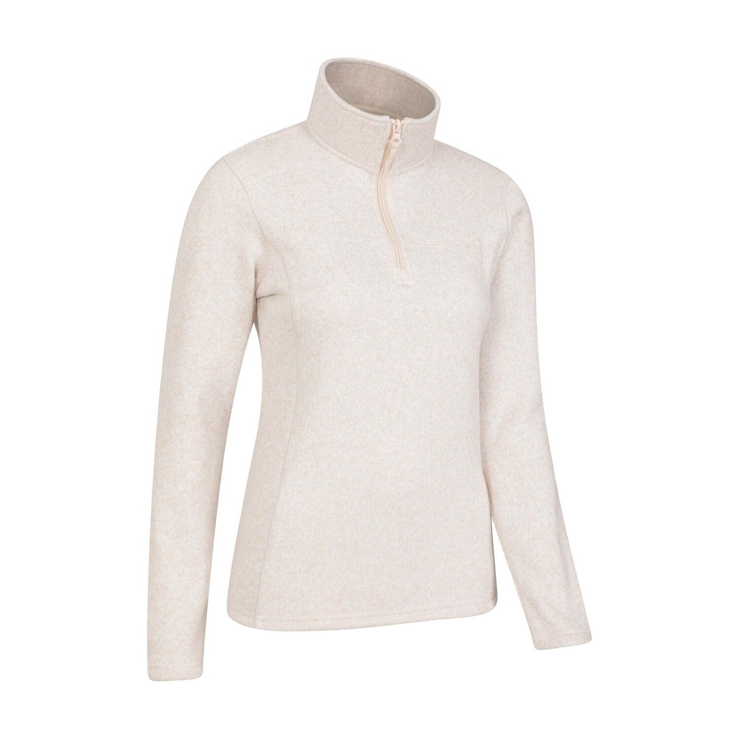 Felpa In Pile Mezza Cerniera Donna Mountain Warehouse Idris Beige 3/4