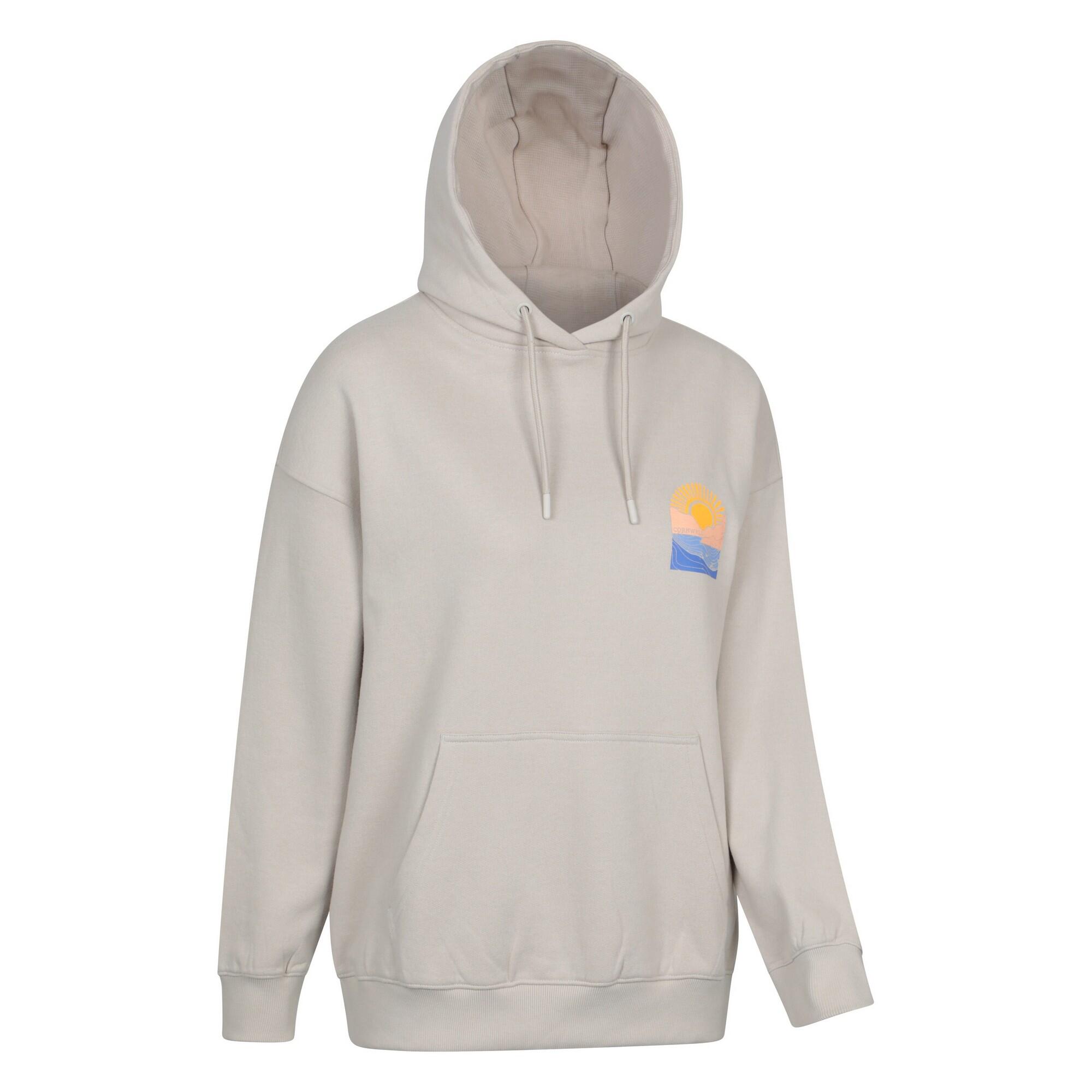 Womens/Ladies Cornwall Relaxed Fit Hoodie (Light Beige) 3/4