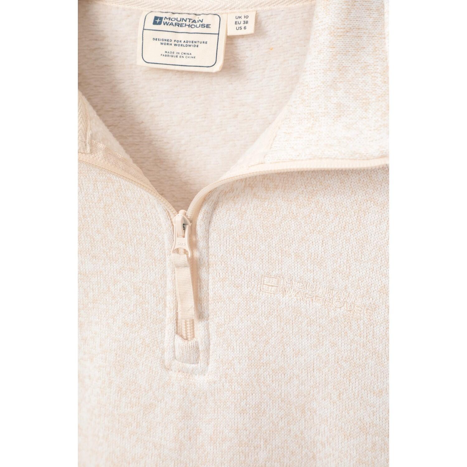 Felpa In Pile Mezza Cerniera Donna Mountain Warehouse Idris Beige 4/4