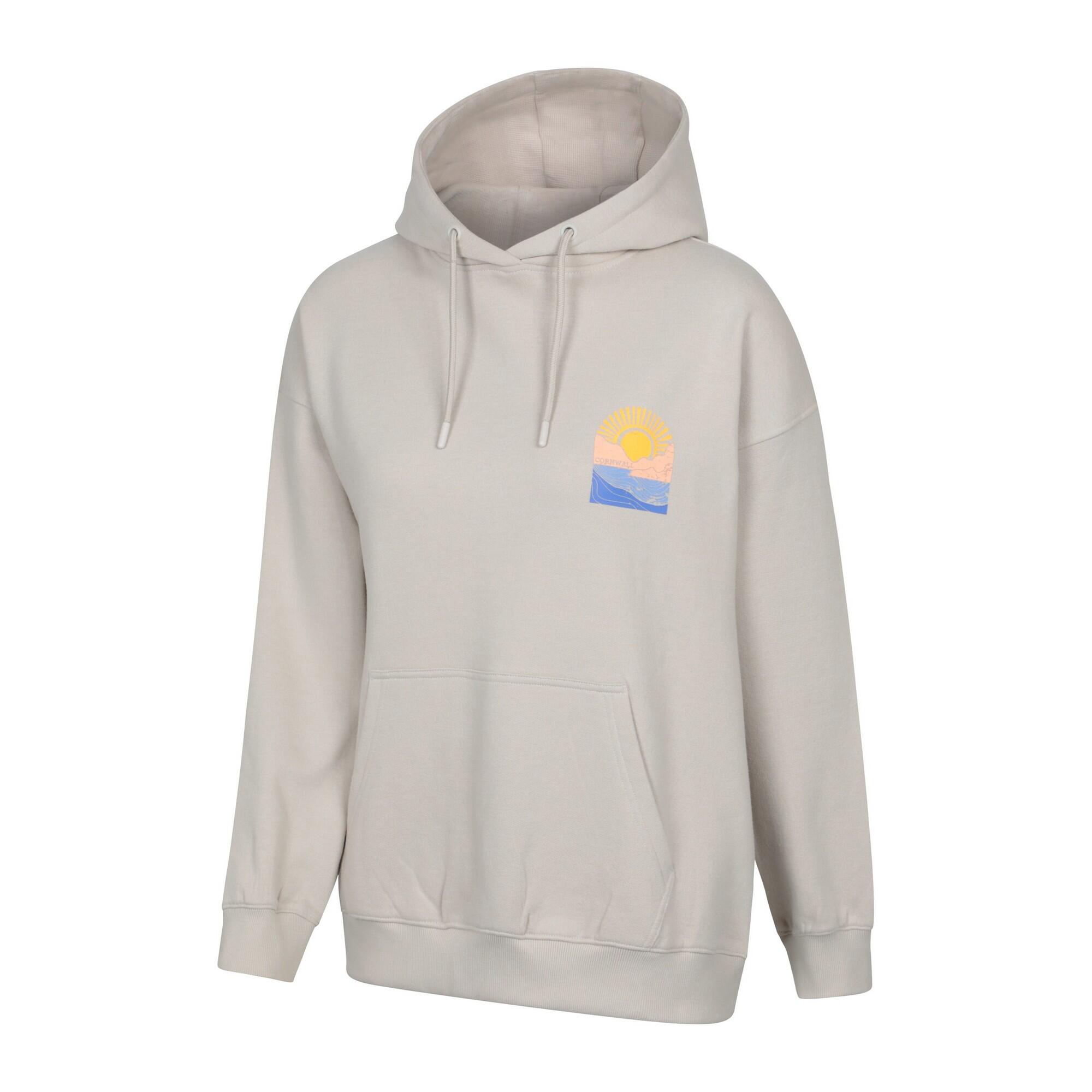 Womens/Ladies Cornwall Relaxed Fit Hoodie (Light Beige) 4/4