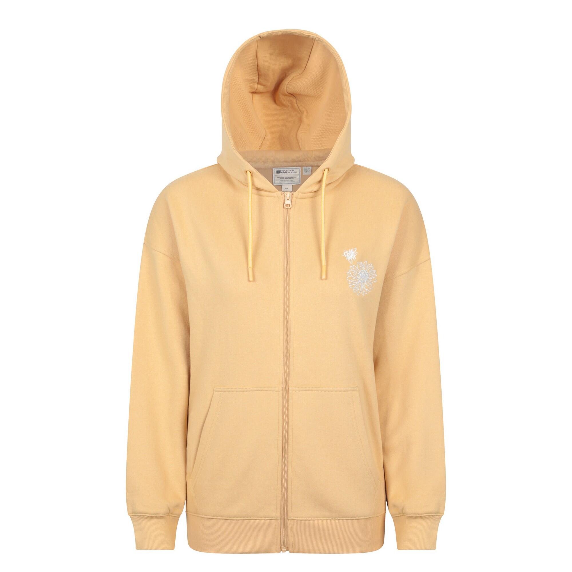 MOUNTAIN WAREHOUSE Womens/Ladies Embroidered Sunflower Embroidered Hoodie (Mustard)