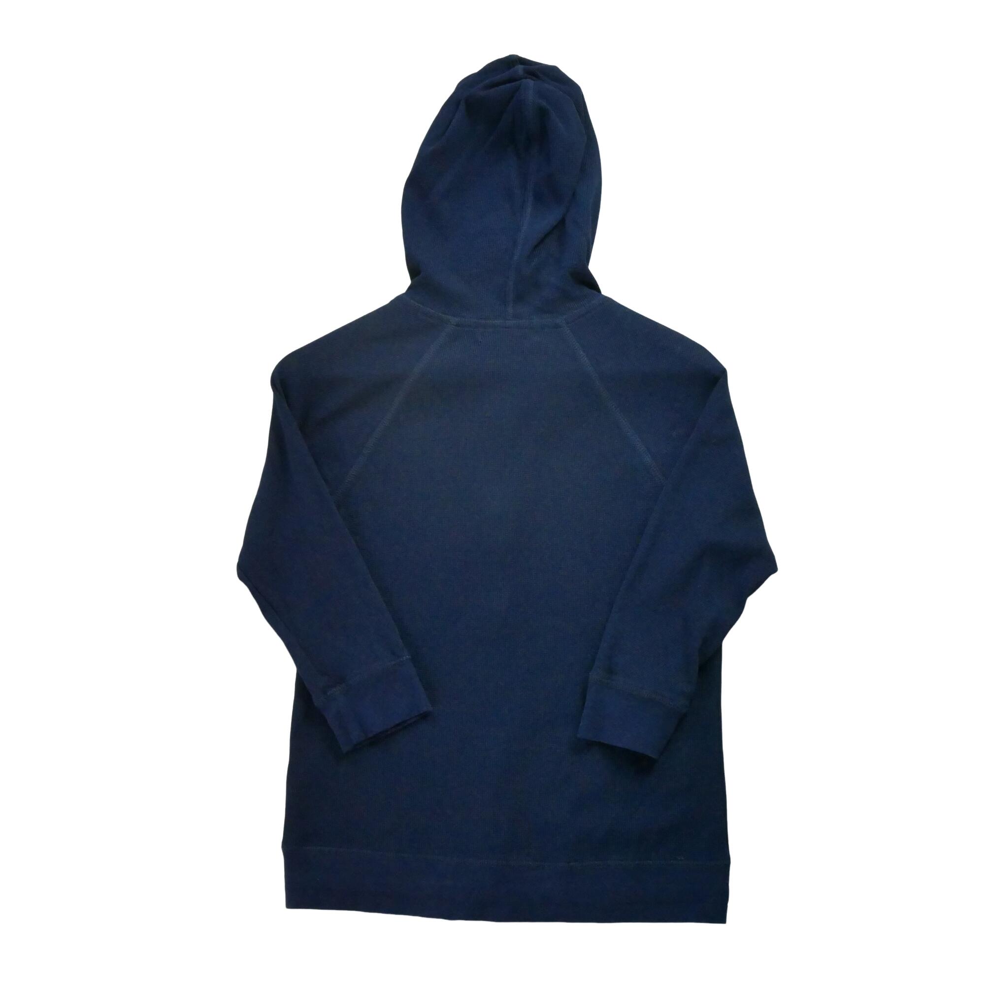 Suéter azul-marinho com zíper completo para mulher 2/7