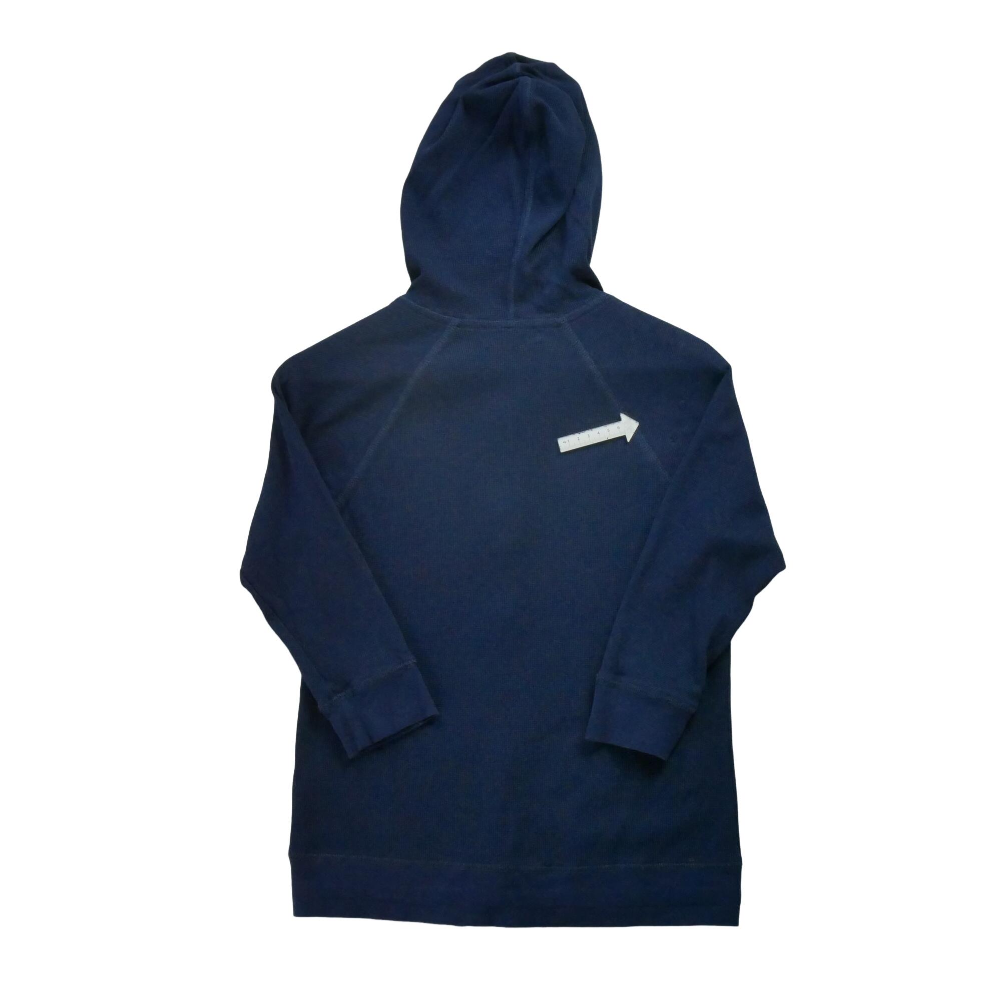 Suéter azul-marinho com zíper completo para mulher 5/7