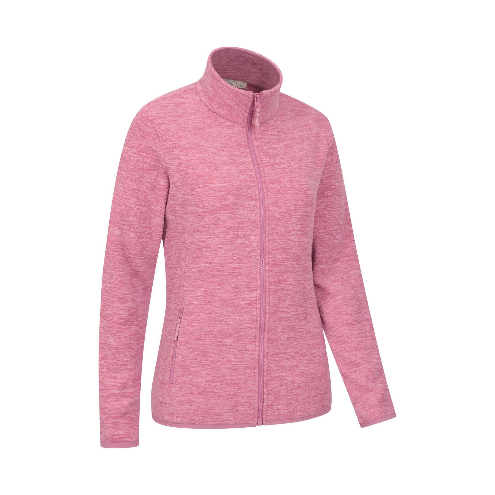 Womens/Ladies Snowdon II Melange Full Zip Fleece Jacket (Pink) 4/4