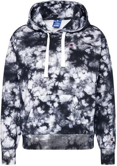 Champion Damen Kapuzen-Sweatshirt schwarz/weiß mit Tie-Dye