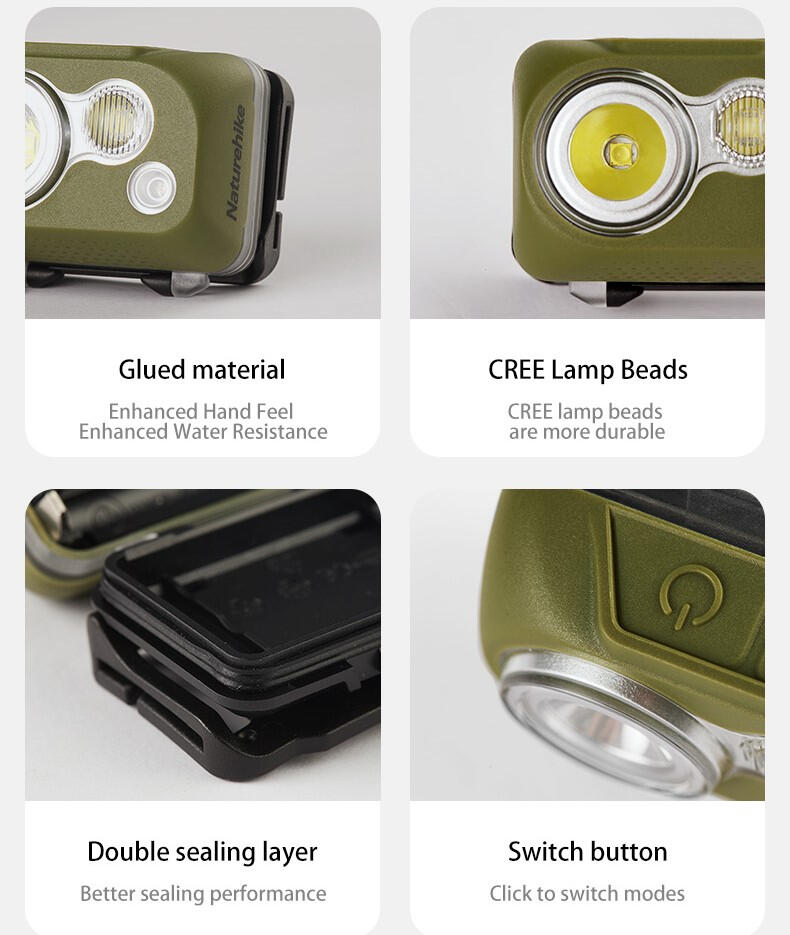 Lampe frontale Naturehike - IP68 étanche, 300 lm 4/6