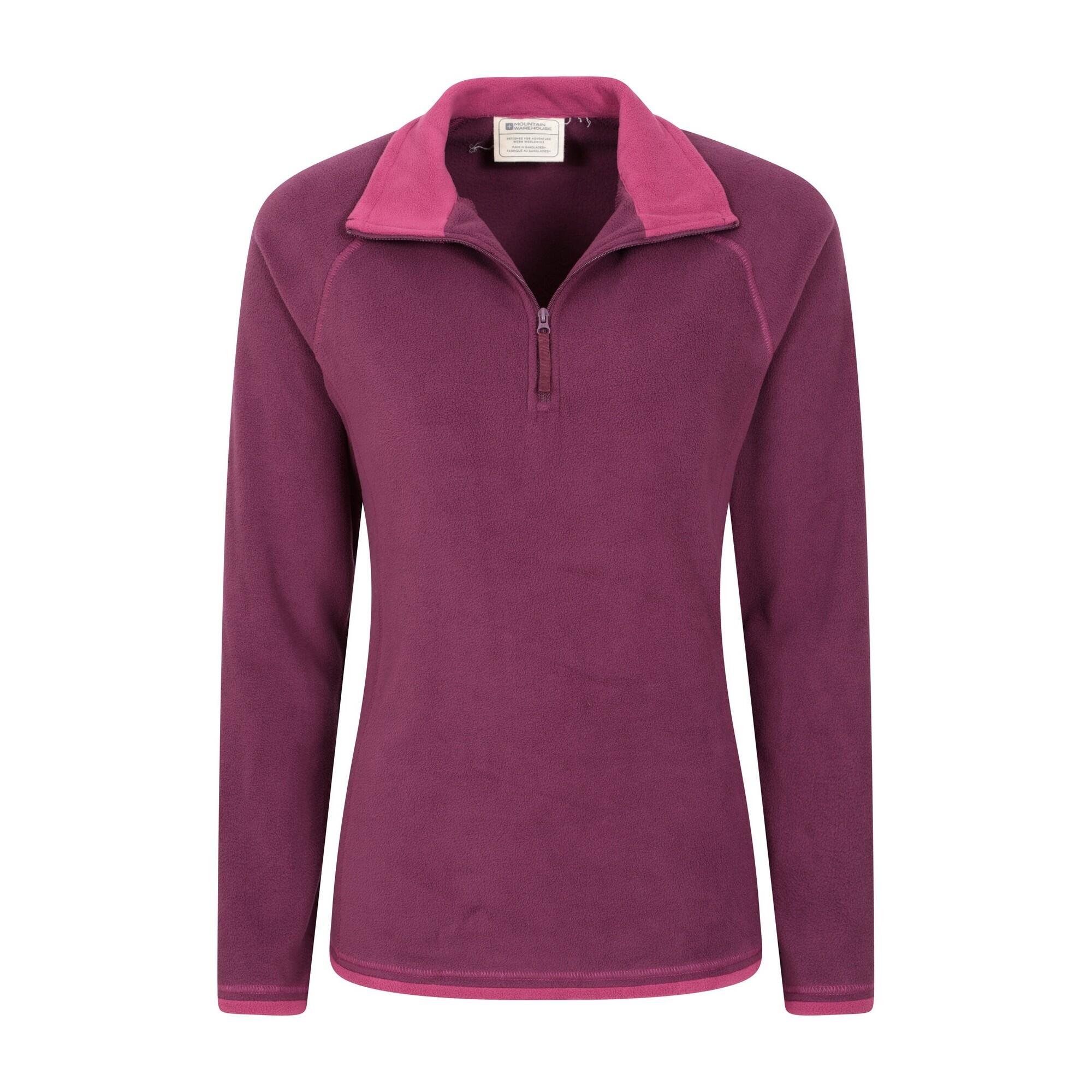 Womens/Ladies Montana Half Zip Fleece Top (Berry) 4/4