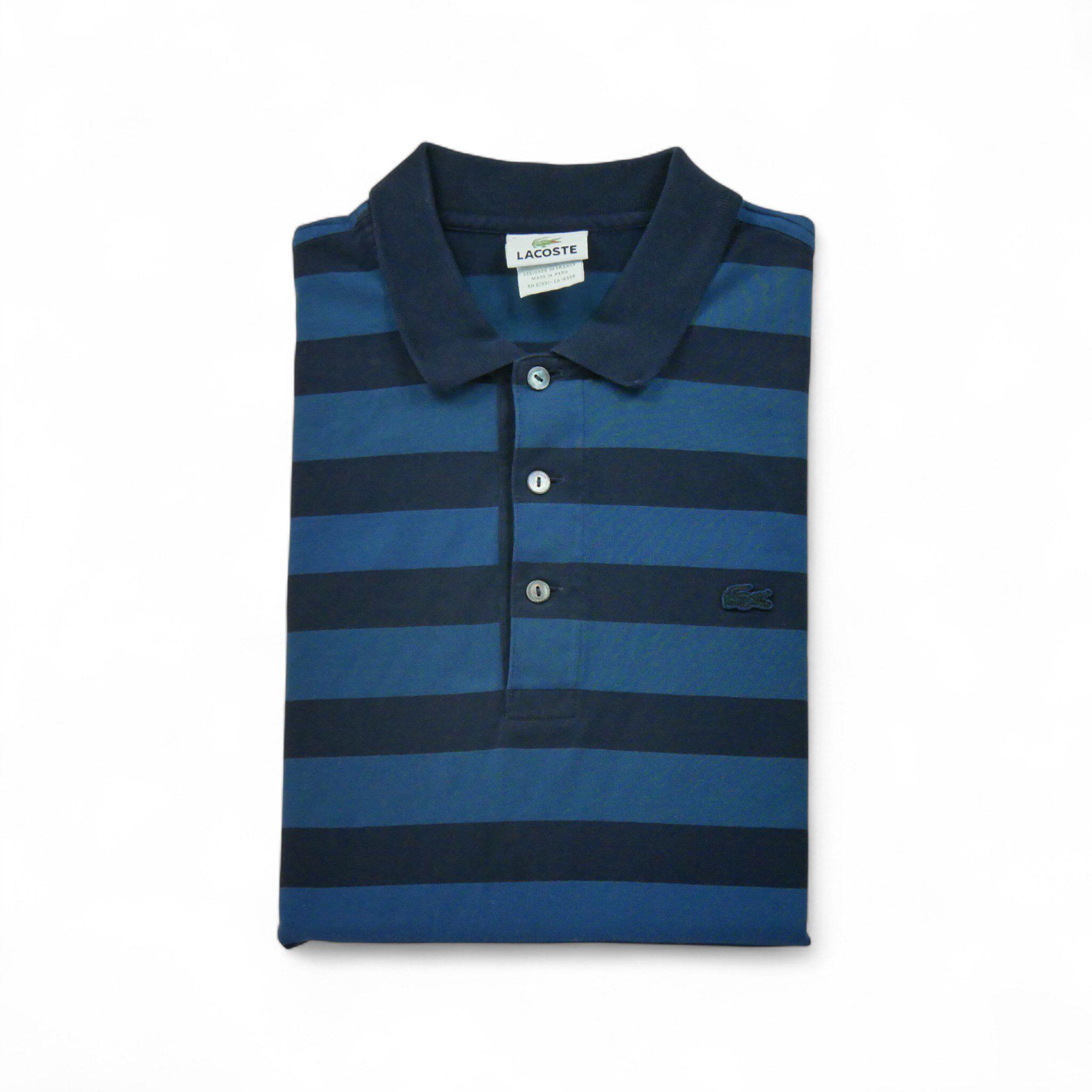 LACOSTE Segunda Vida - Camisa polo masculina de manga curta Azul Marinho - Em bom estado