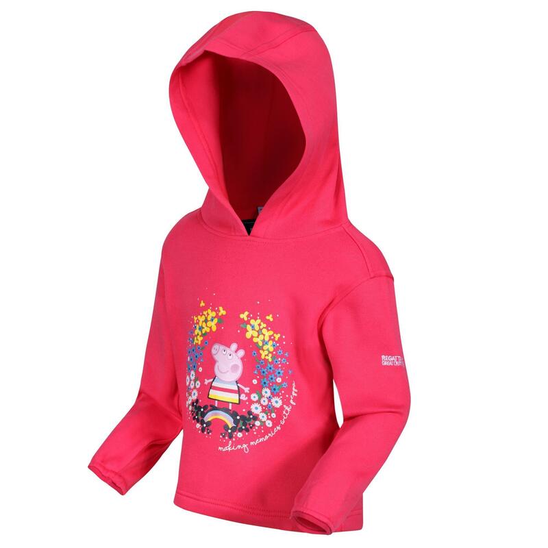 Hoodie Porquinha Peppa Colocar por Cima da Cabeça Criança Rubor Brilhante