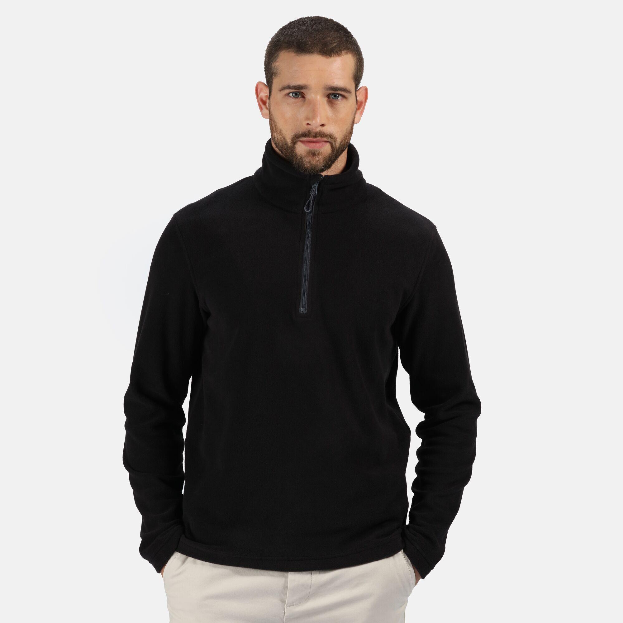 Mens Half Zip Fleece (Black) 3/5