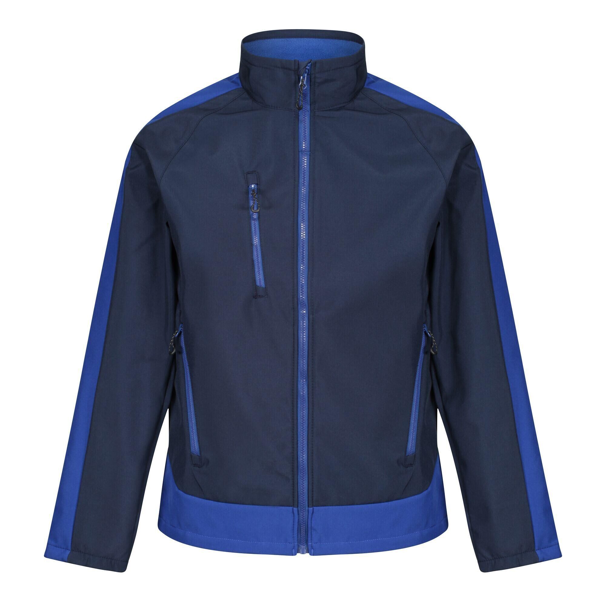 REGATTA Mens Contrast 3 Layer Softshell Full Zip Jacket (Navy/New Royal Blue)