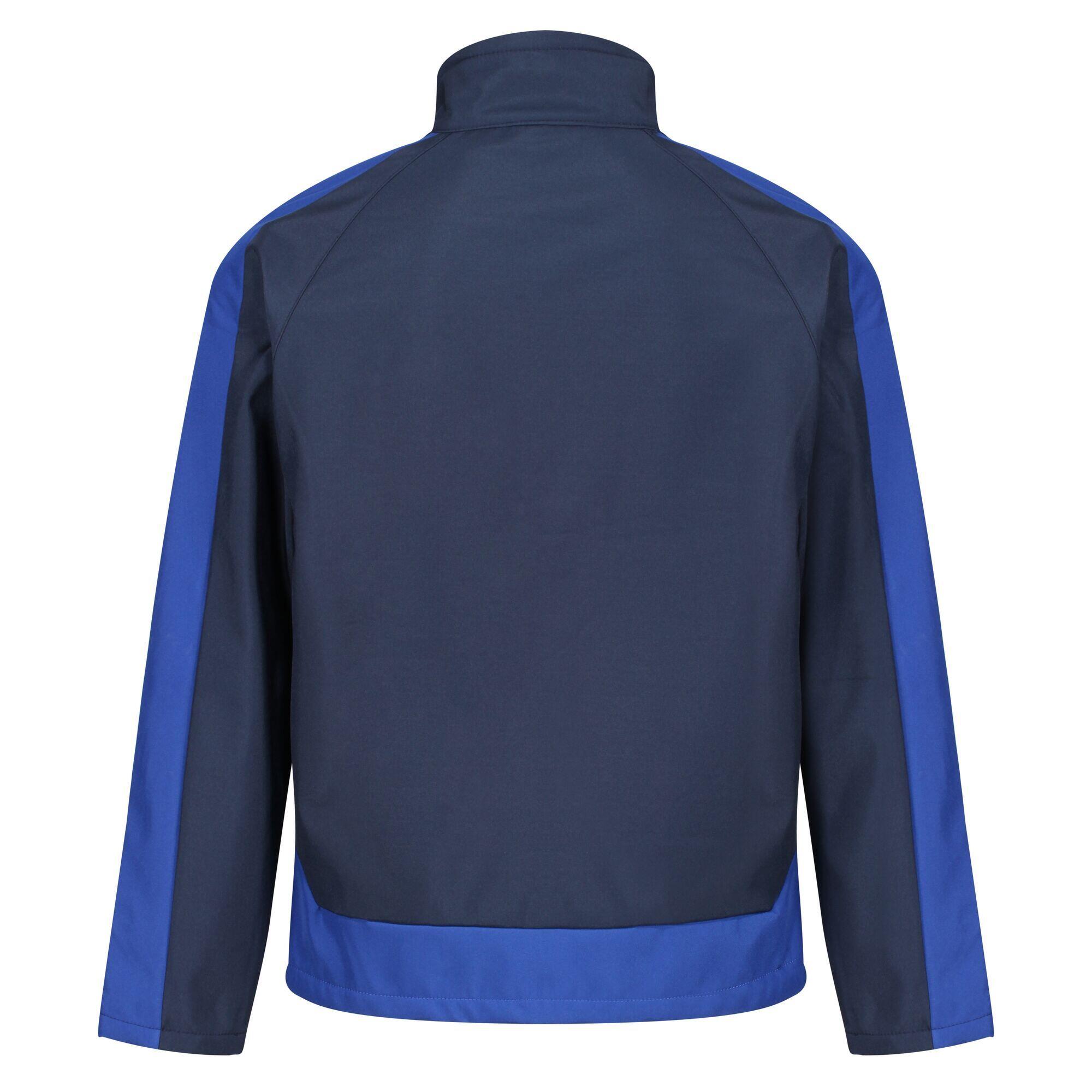 Mens Contrast 3 Layer Softshell Full Zip Jacket (Navy/New Royal Blue) 2/5