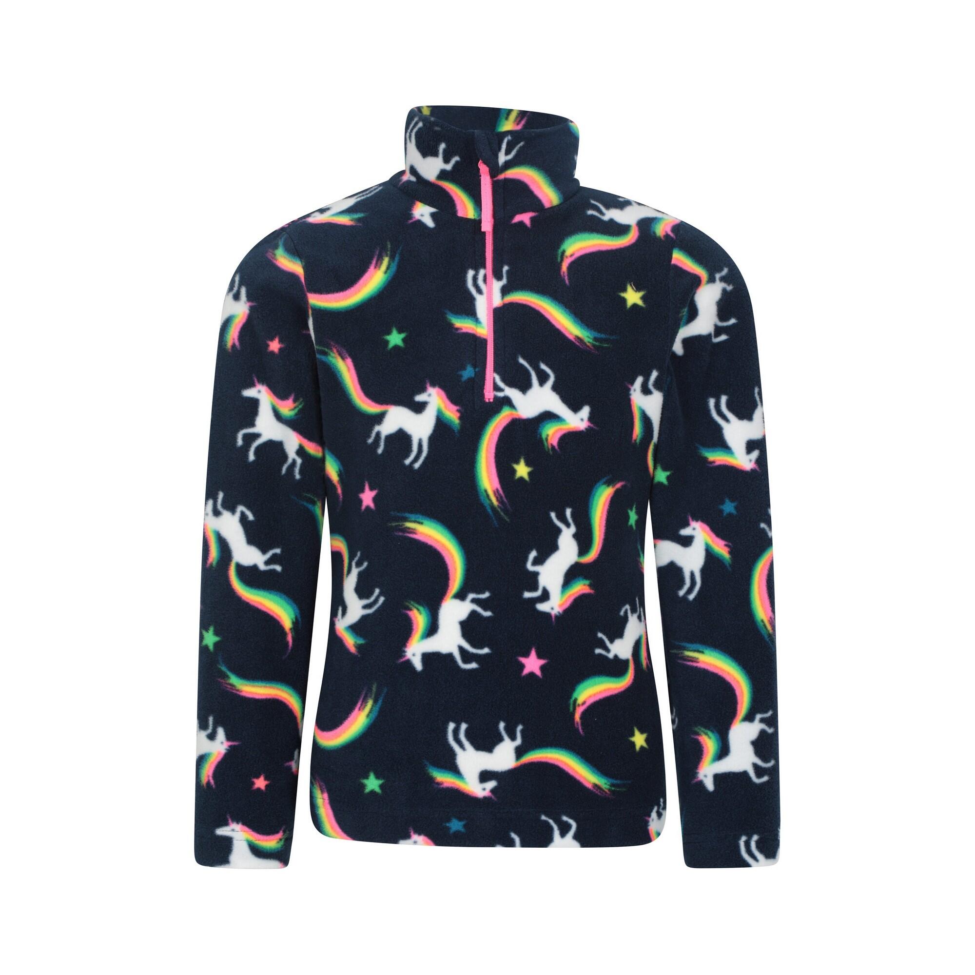 MOUNTAIN WAREHOUSE Felpa In Pile Unicorno Mezza Cerniera Bambini Mountain Warehouse Endeavour Blu