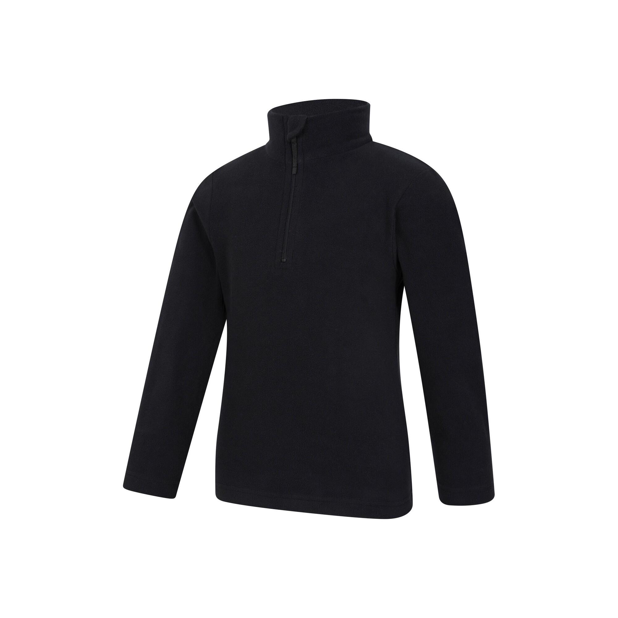 "Camber II" Fleecejacke mit halbem Reißverschluss für Kinder Pechschwarz 3/4