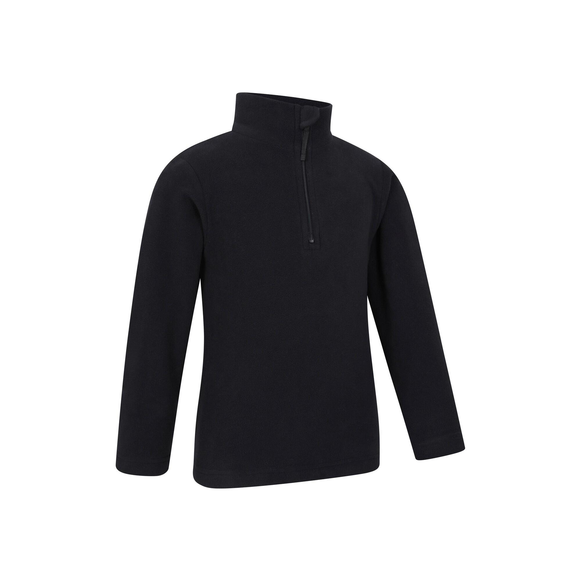 "Camber II" Fleecejacke mit halbem Reißverschluss für Kinder Pechschwarz 4/4