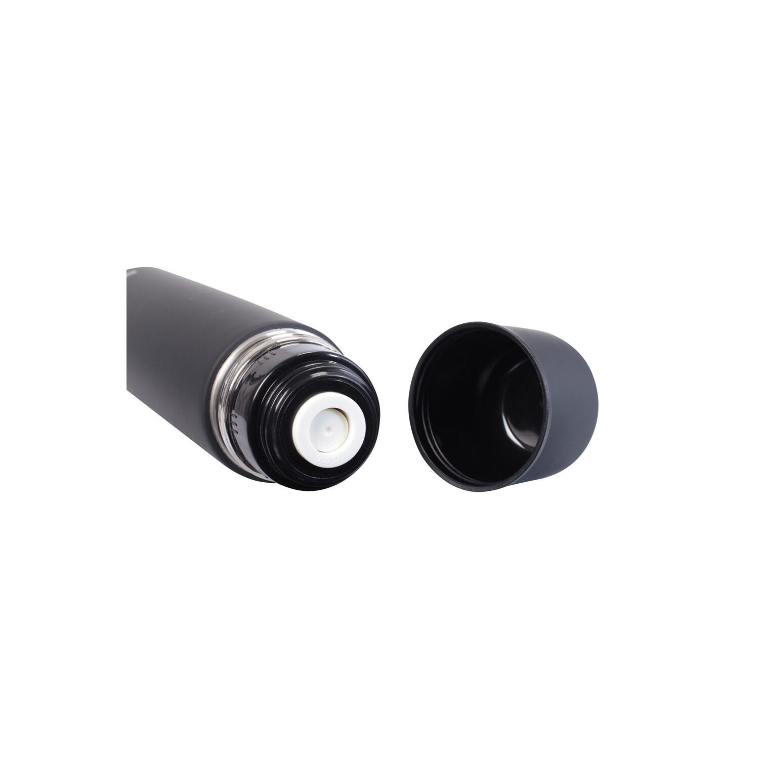 Thermosflasche, 1l Damen und Herren Schwarz 3/4