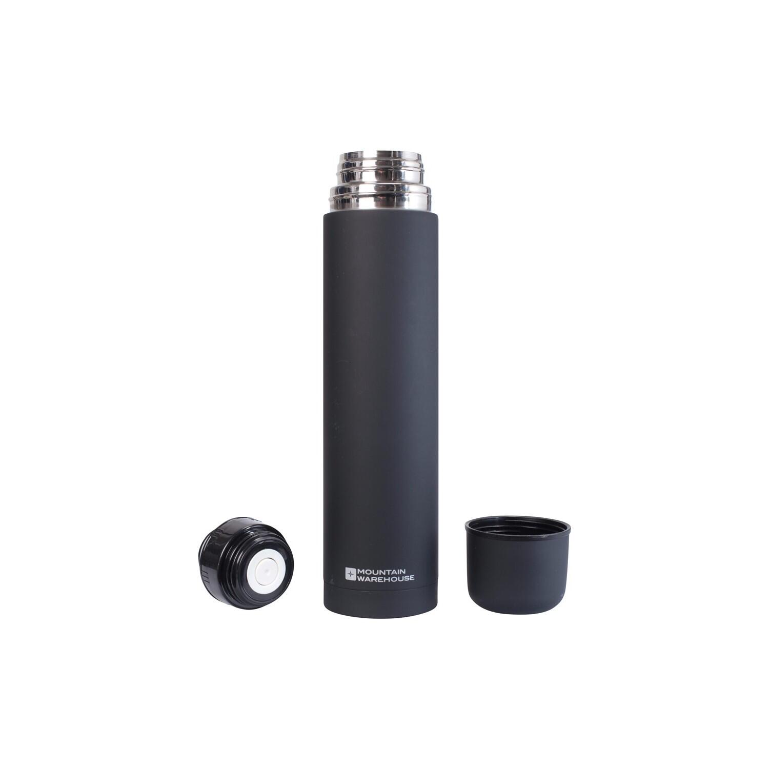 Thermosflasche, 1l Damen und Herren Schwarz 4/4