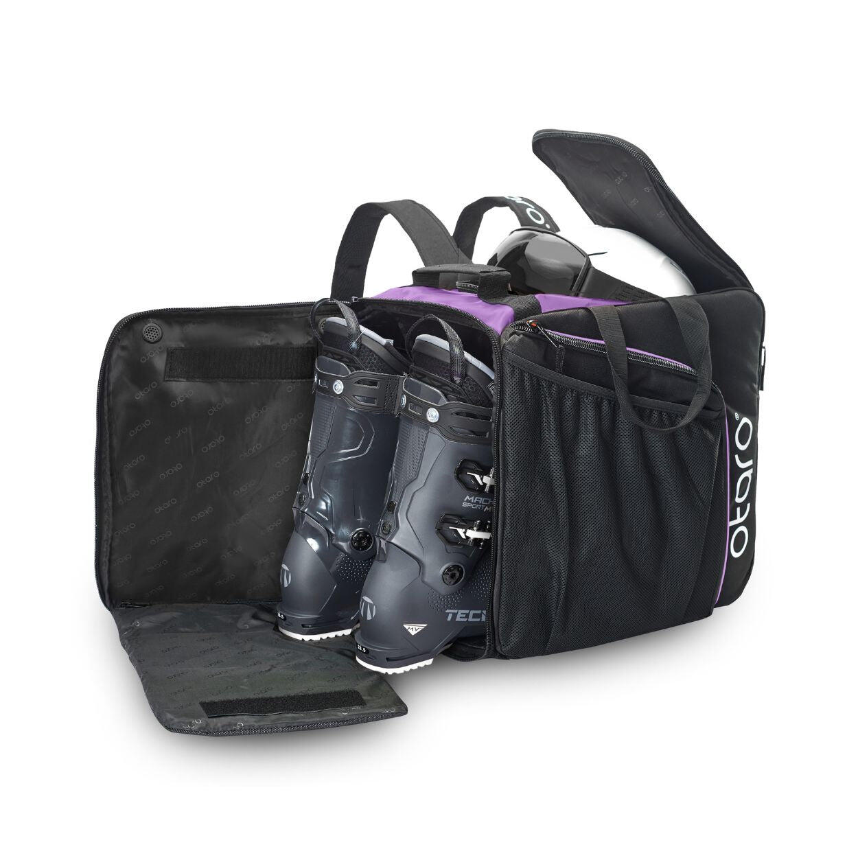 Otaro - Sac À Dos Pour Chaussures De Ski + Compartiment Pour Casque | Pro 57l Vert Sapin - Sac À Chaussures - Blanc|noir|violet - Decathlon