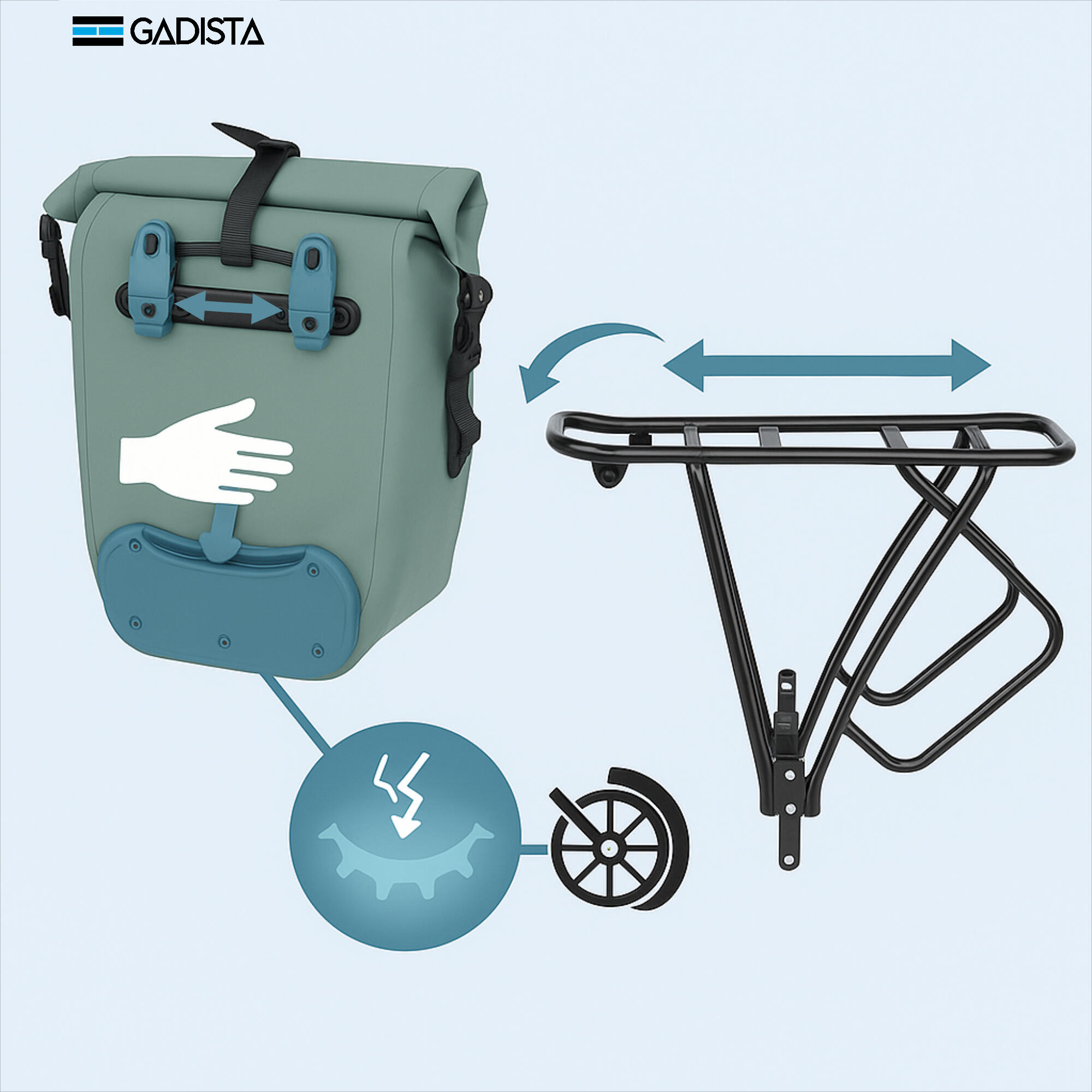 Alforja para Portaequipajes Bici 25 l Impermeable 3/5