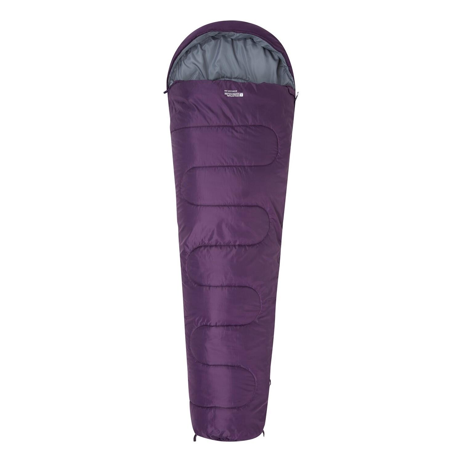 MOUNTAIN WAREHOUSE Unisex Adult Basecamp 250 Summer Mummy Sleeping Bag (Purple)