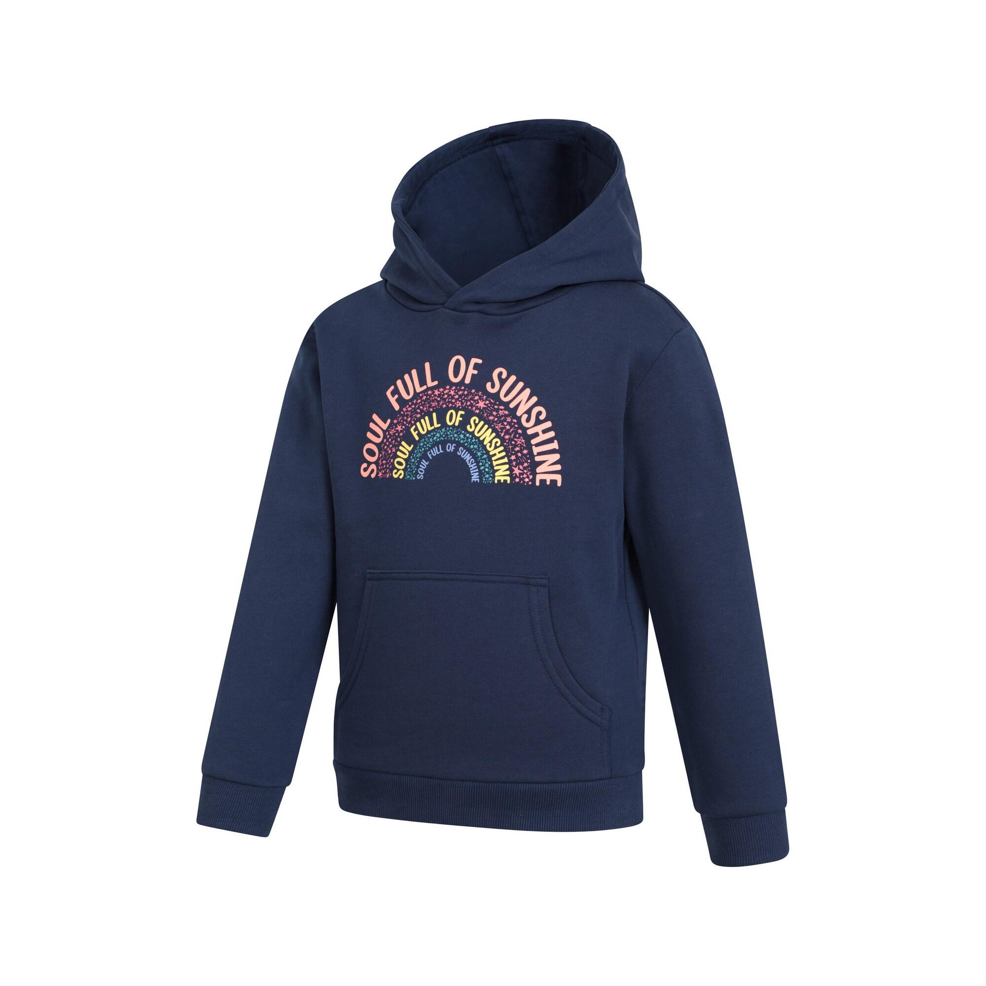 "Soul Full Of Sunshine" Kapuzenpullover für Kinder Marineblau 3/4