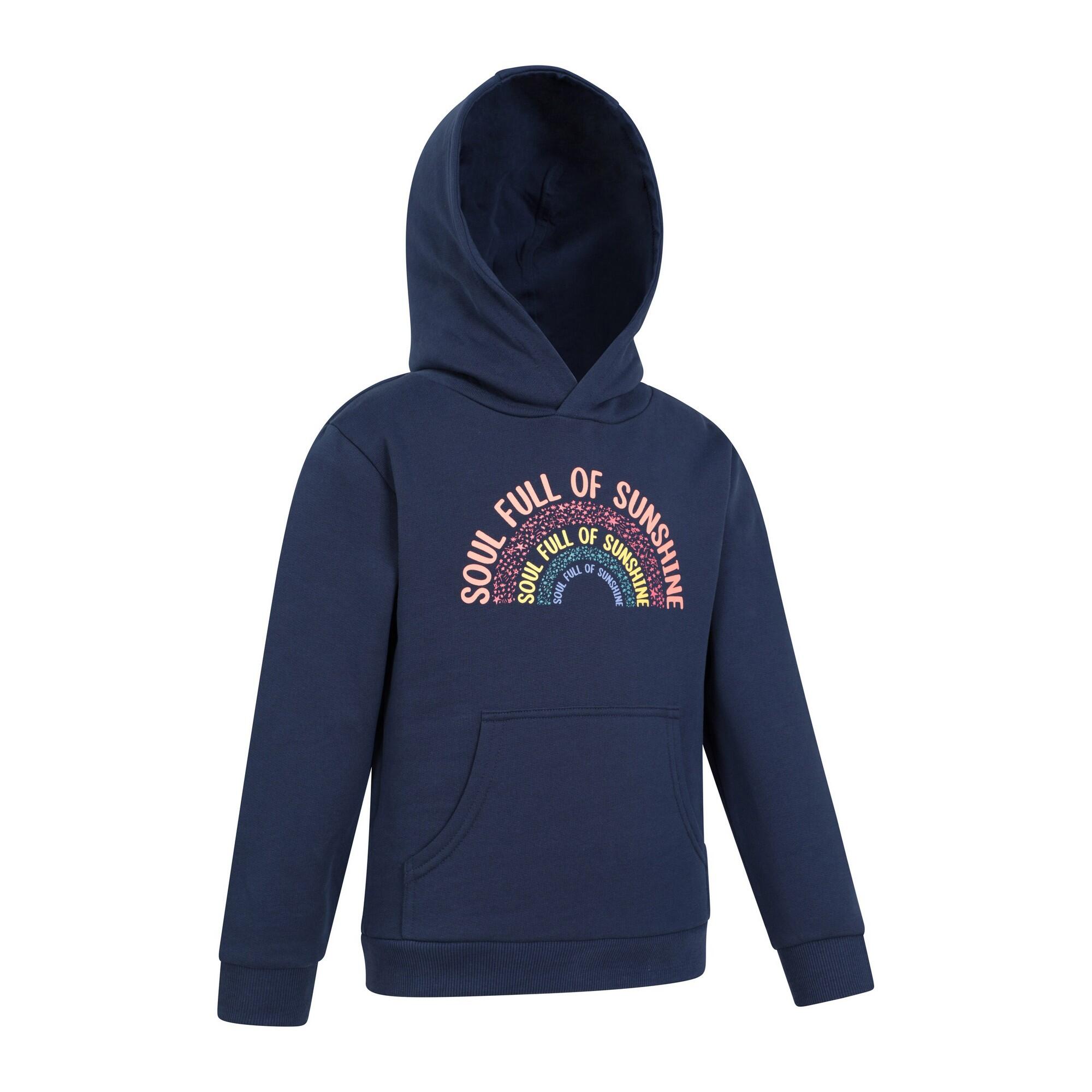 "Soul Full Of Sunshine" Kapuzenpullover für Kinder Marineblau 4/4