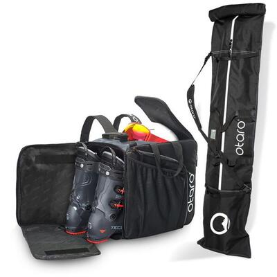 Skischuhtasche Pro 57L + 220cm Skitasche für 1 Paar | SET Tannengrün
