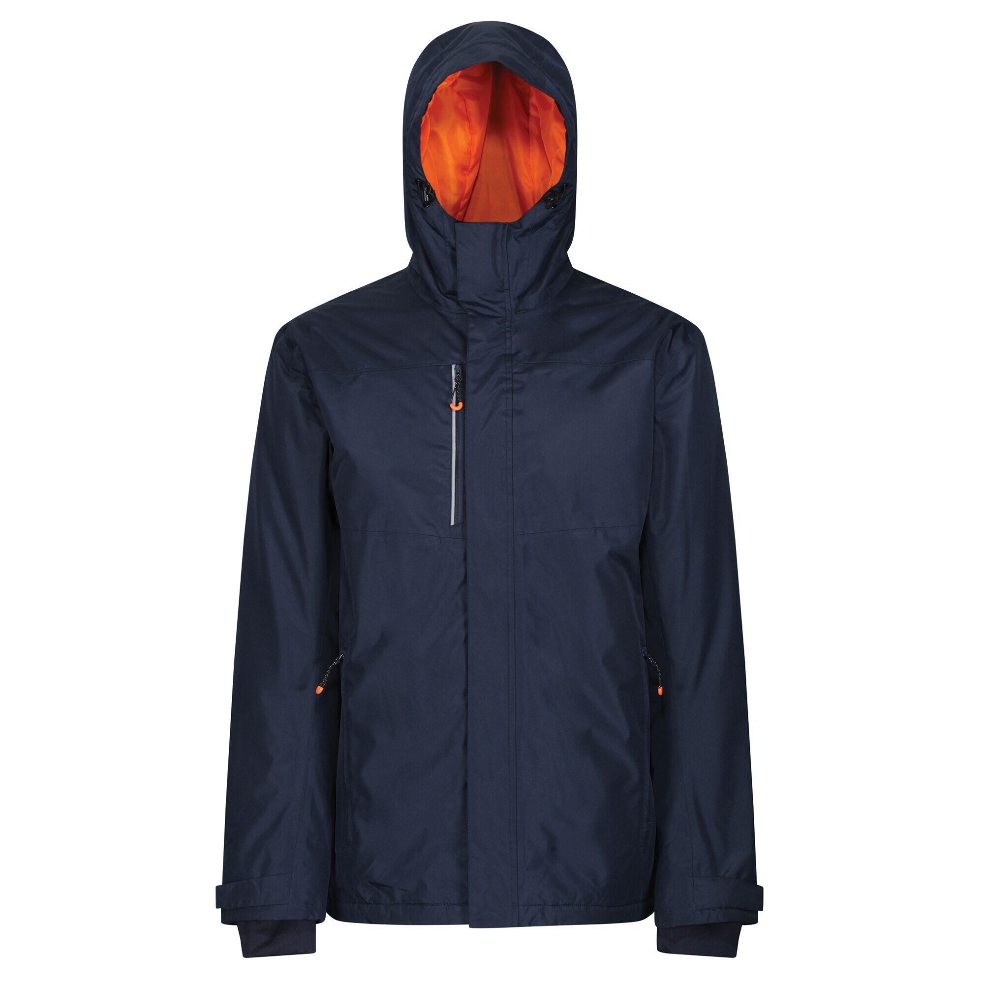 REGATTA Mens Thermogen Heated Waterproof Jacket (Navy/Magma Orange)