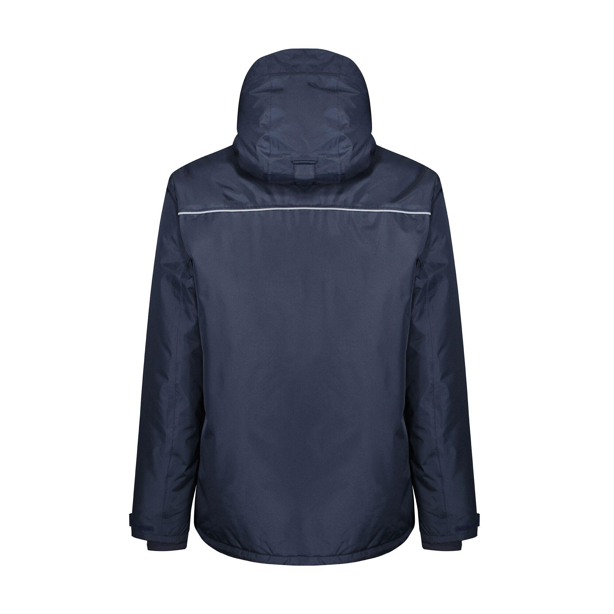 Mens Thermogen Heated Waterproof Jacket Navy Magma Orange