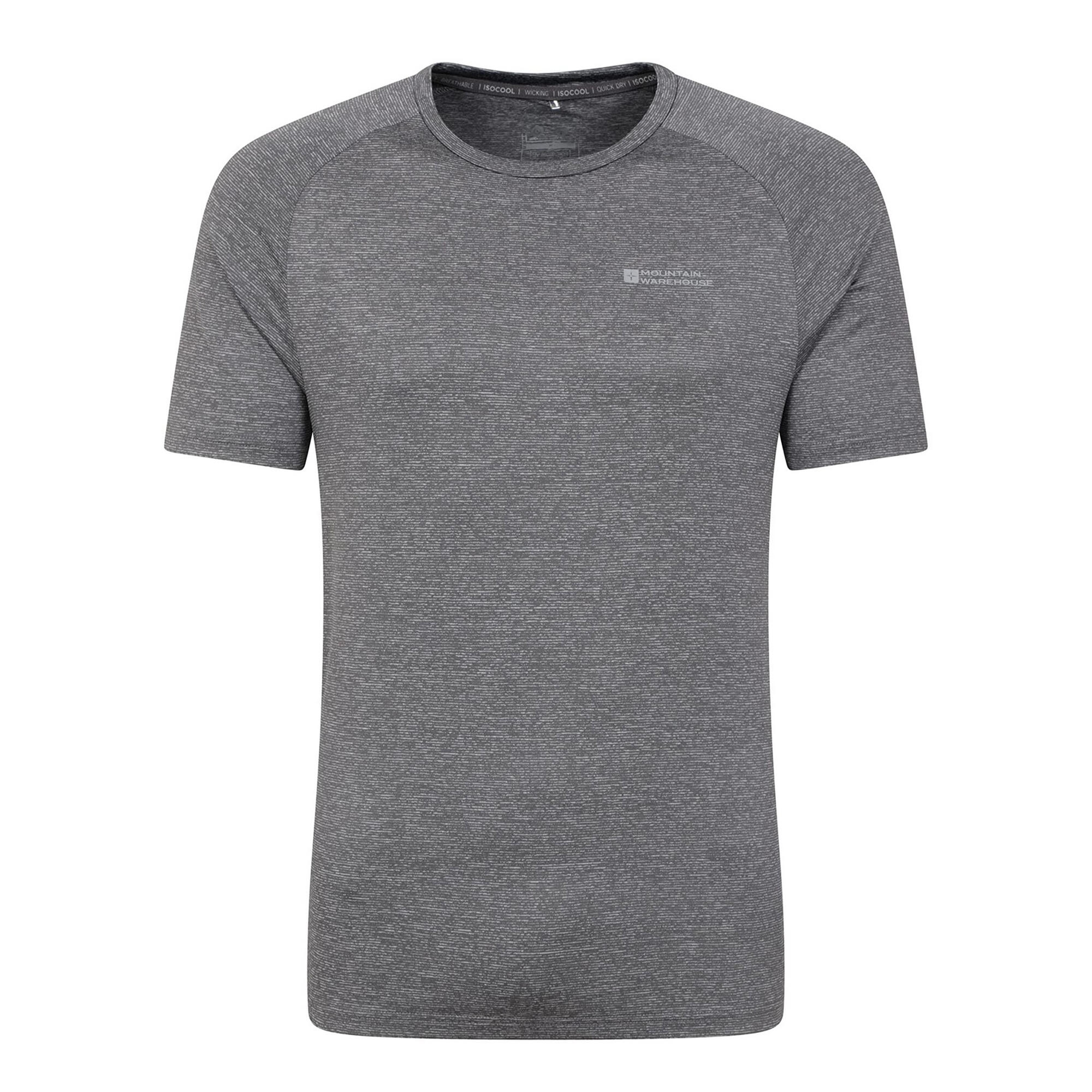 MOUNTAIN WAREHOUSE Mens Agra Striped IsoCool TShirt (Dark Grey)