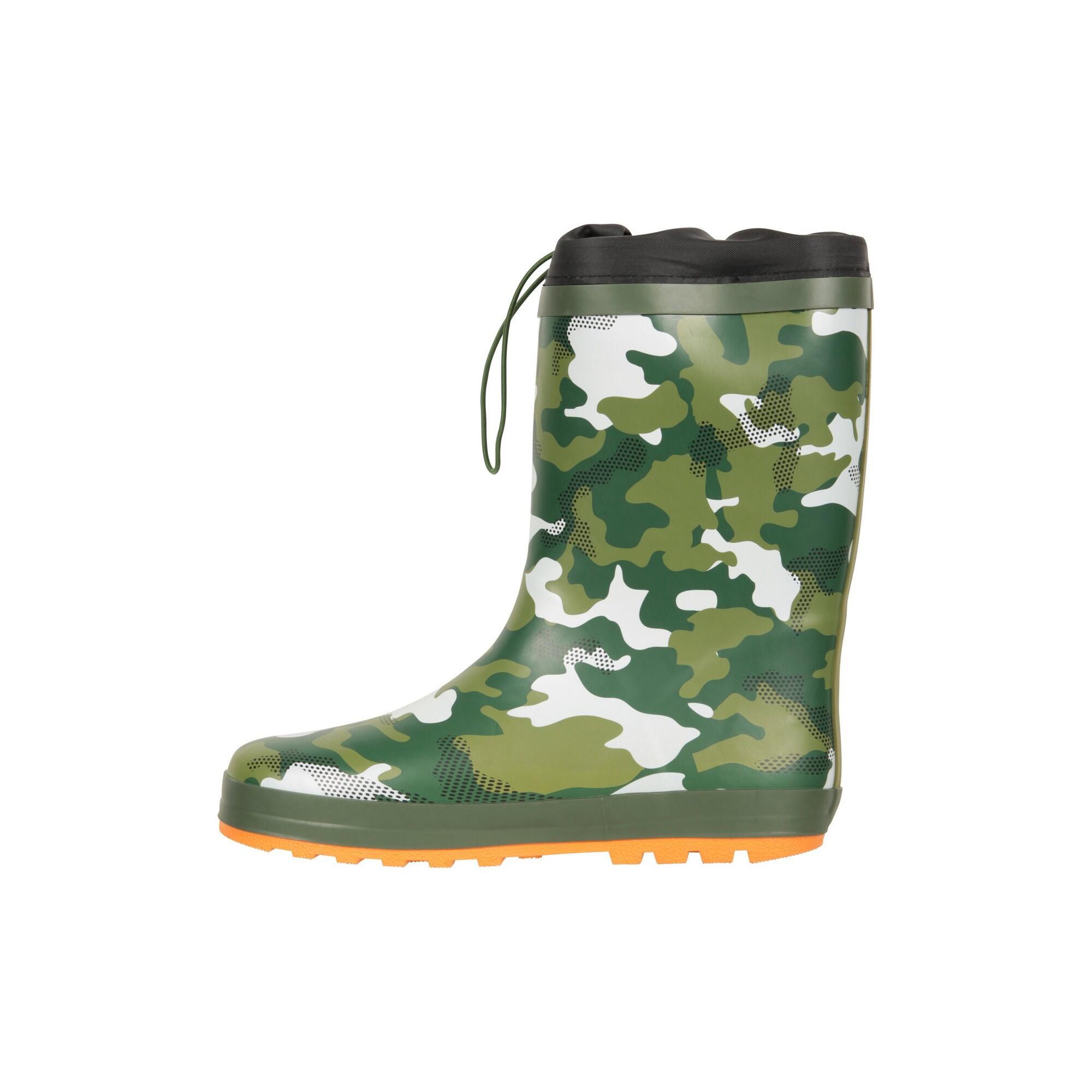Gummistiefel, Tarnmuster Kinder Khakigrün 3/4