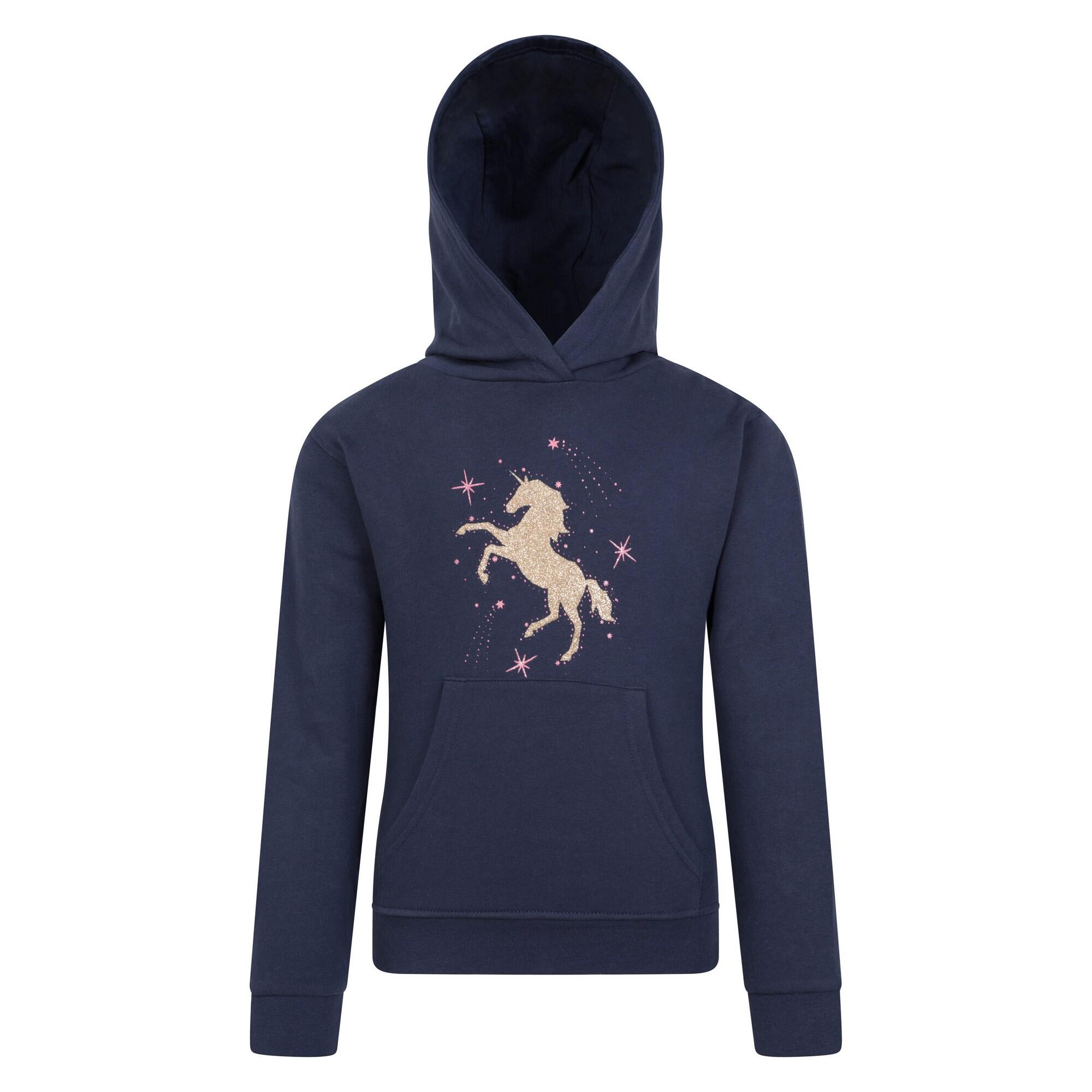 MOUNTAIN WAREHOUSE Felpa Con Cappuccio Unicorno Bambini Mountain Warehouse Blu Navy