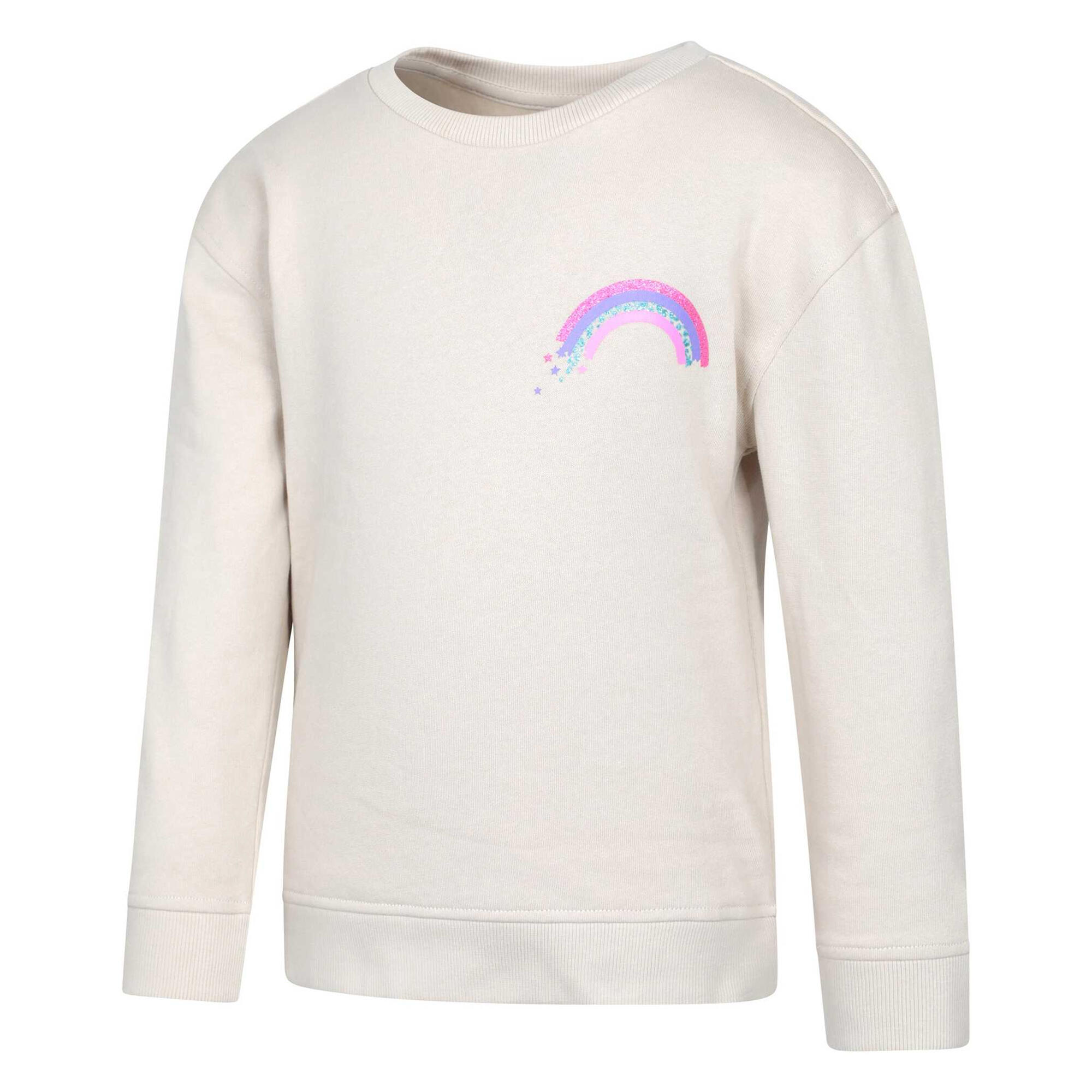 Sweatshirt Rundhalsausschnitt für Kinder Cremefarbe 4/4