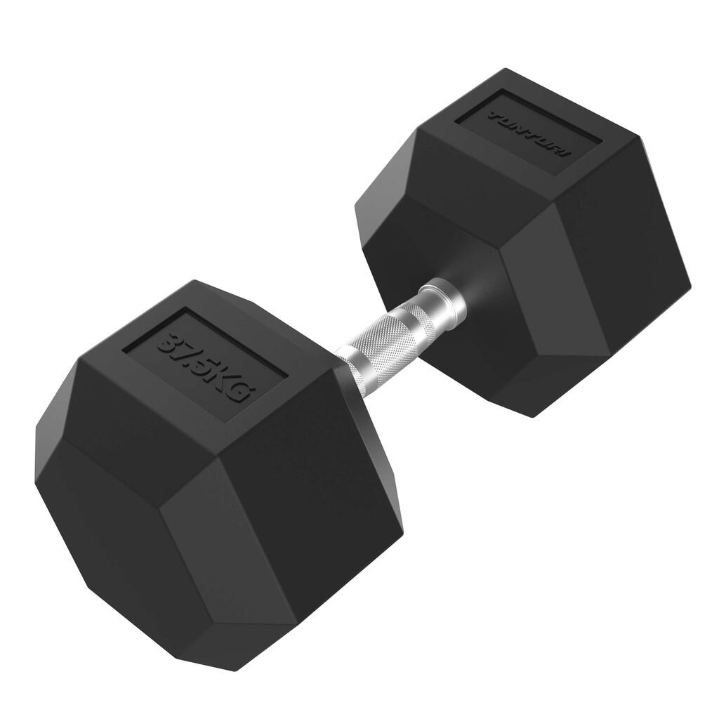 Platinum Hexa Dumbbell - Rubber - 1x 17.5kg - Black