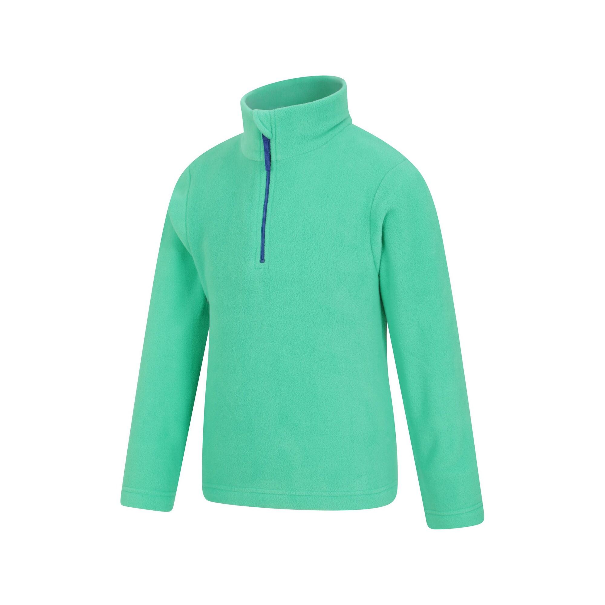 "Camber II" Fleecejacke mit halbem Reißverschluss für Kinder Leuchtend Grün 2/3