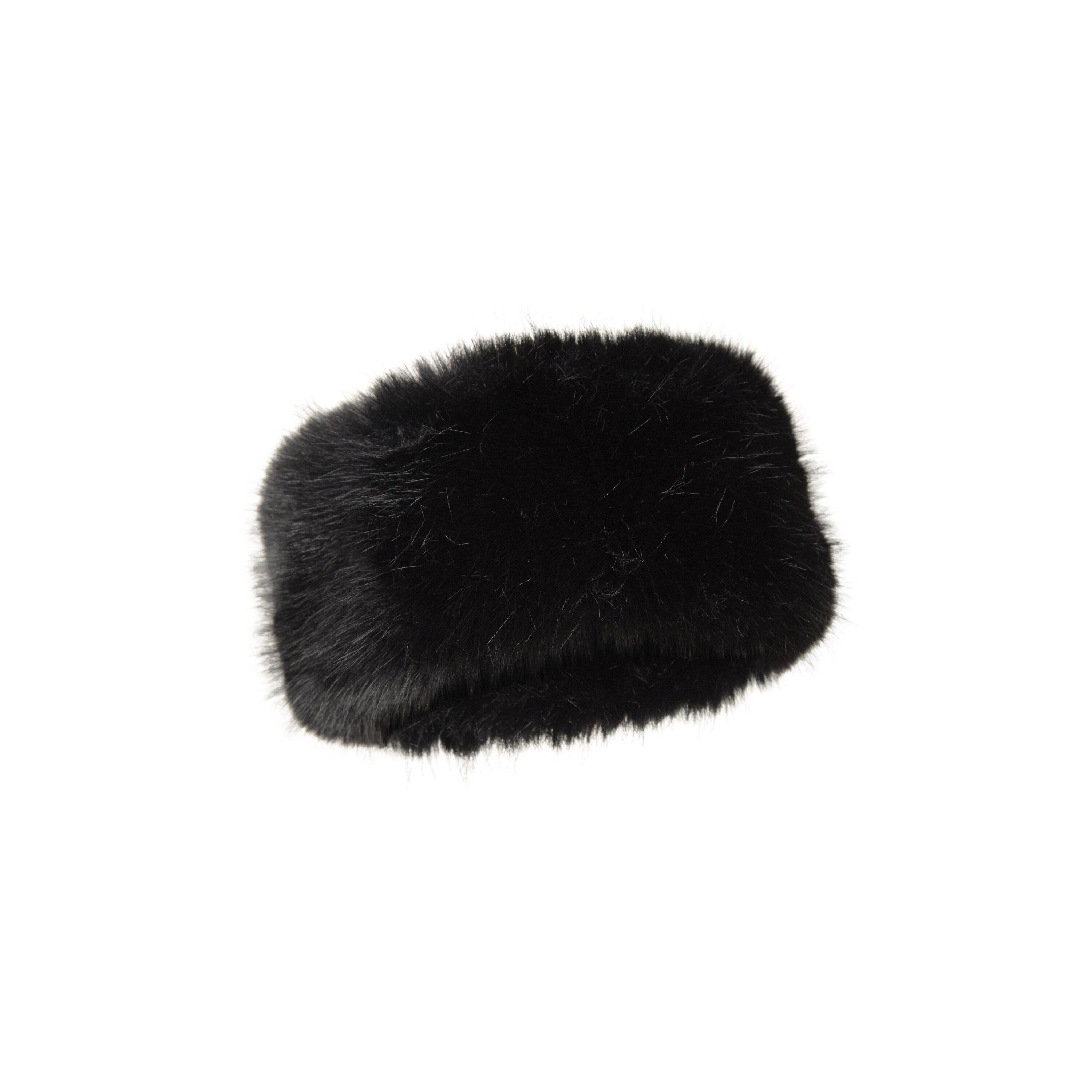 Womens/Ladies Faux Fur Thermal Headband (Black) 2/4