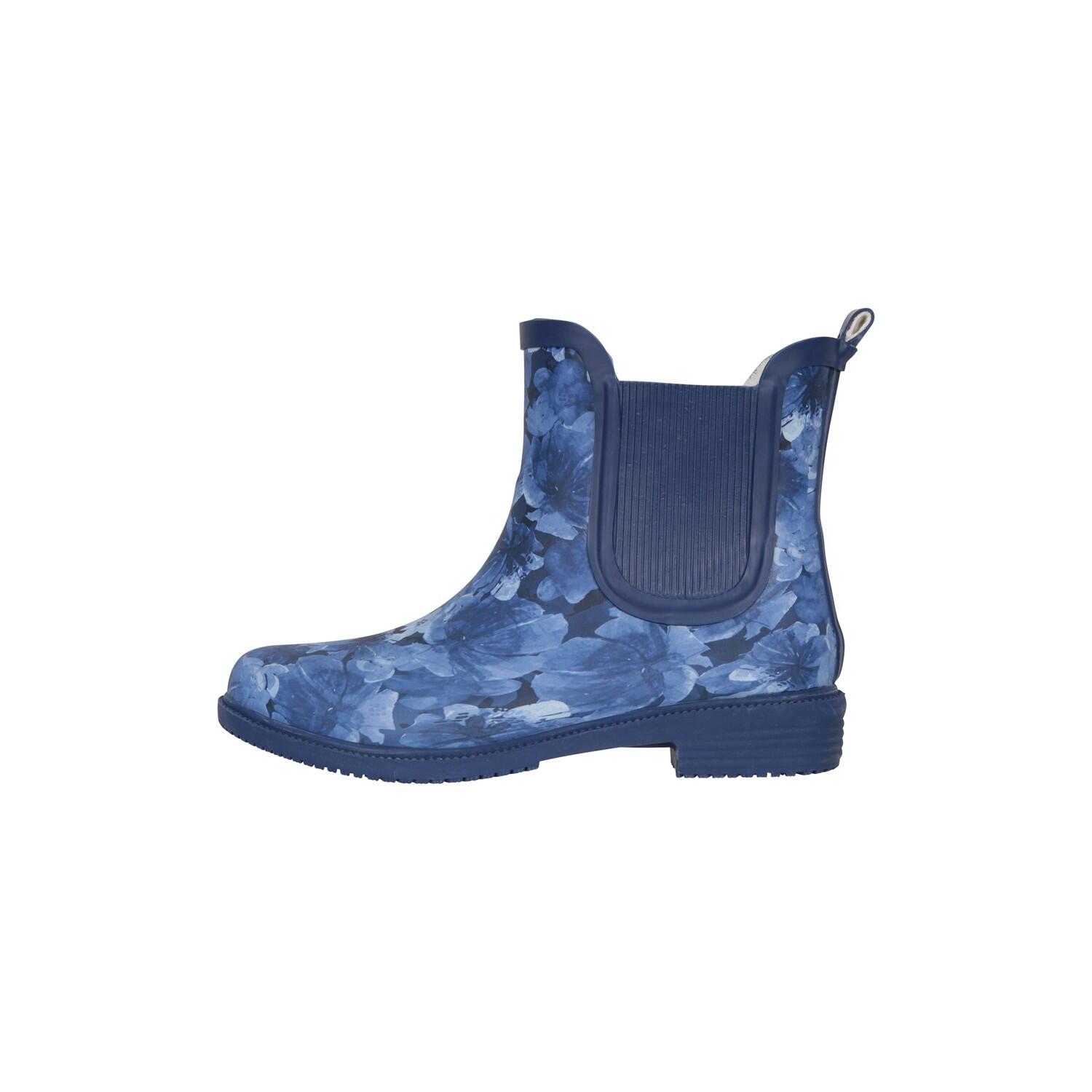 Gummistiefel, Floral, Gummi Damen Dunkelblau 3/4