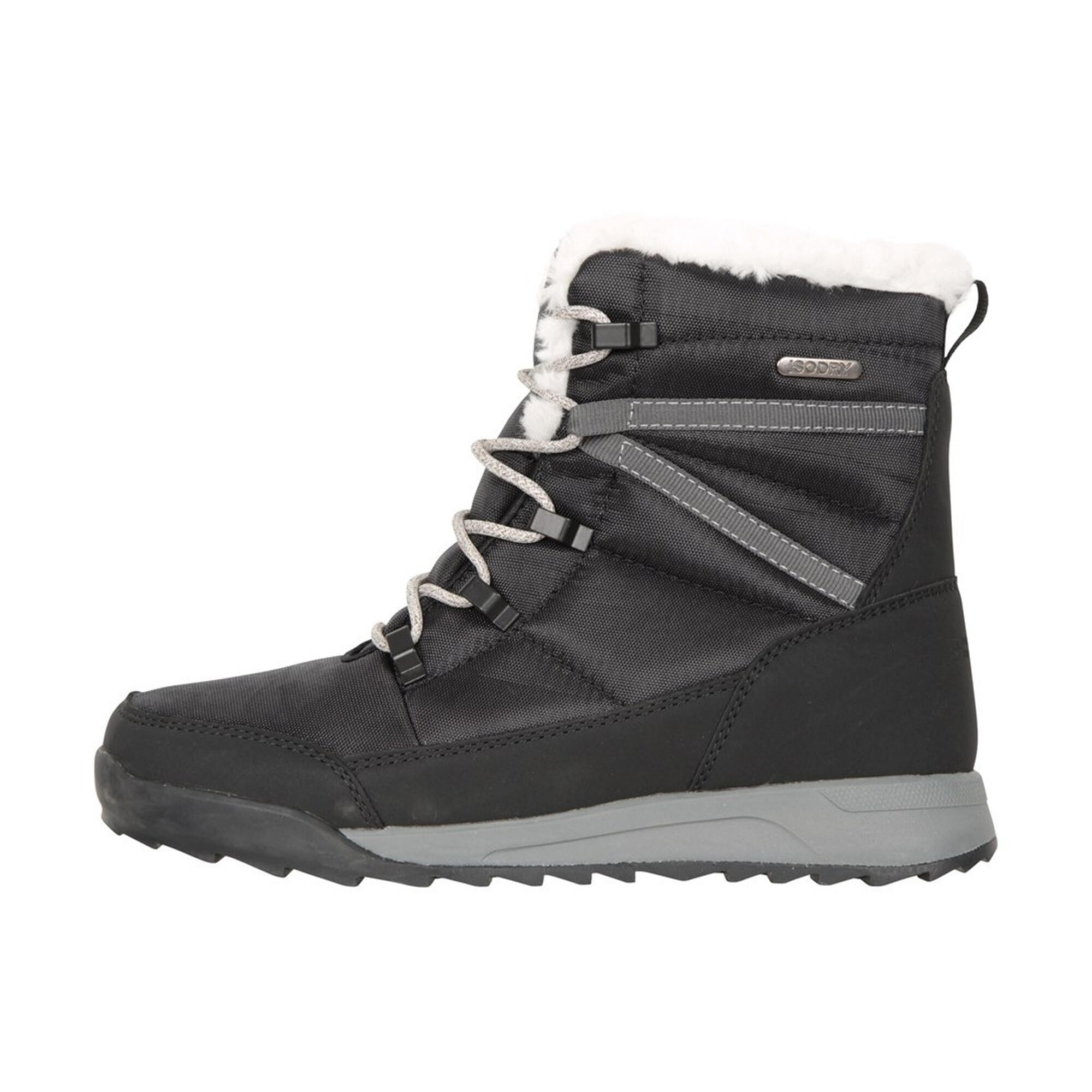 Womens/Ladies Leisure II Snow Boots (Jet Black/White) 3/4