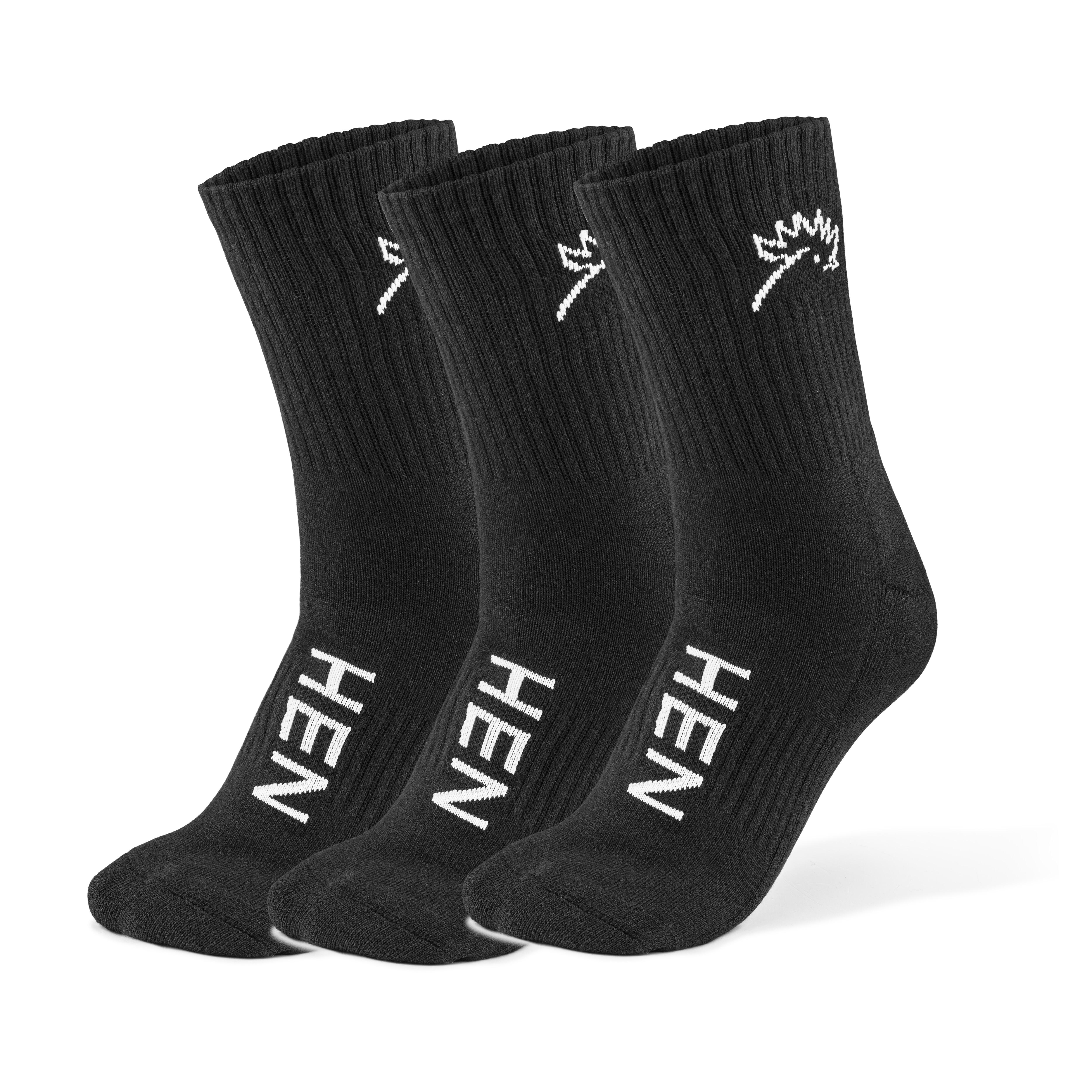 Hen Sportsgear - Sportsokken - Everyday - Zwart - 3-pack - Chaussettes De Compression - Blanc|noir - 43/46 - Decathlon