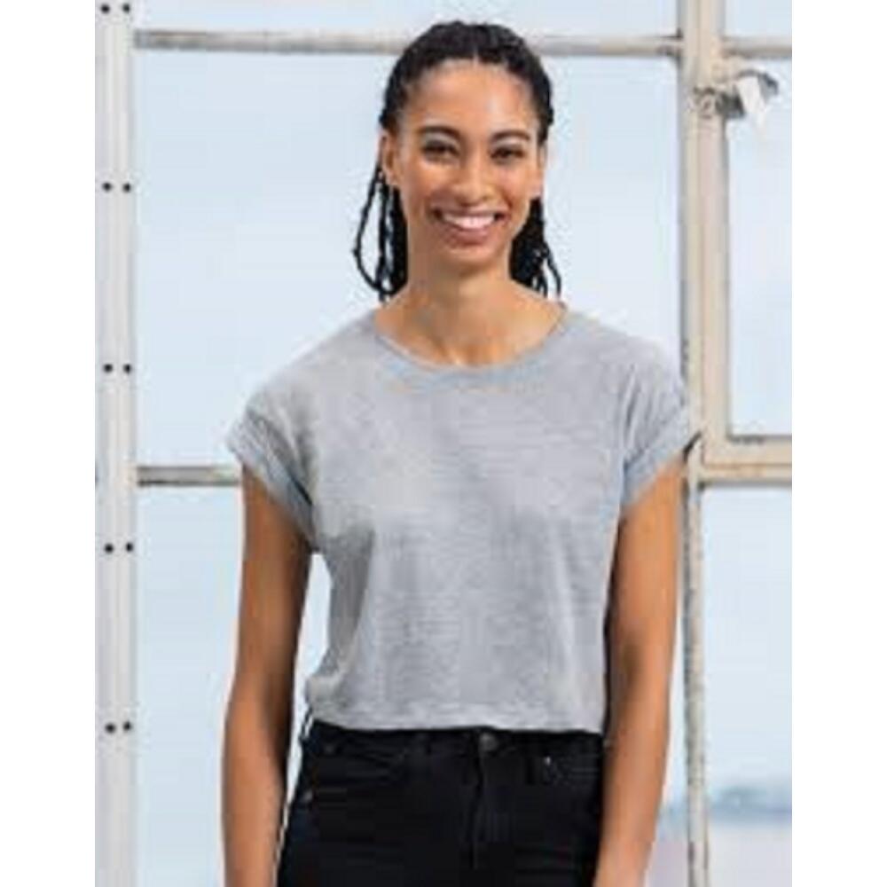 Kurzes Top für Damen Grau meliert 2/2