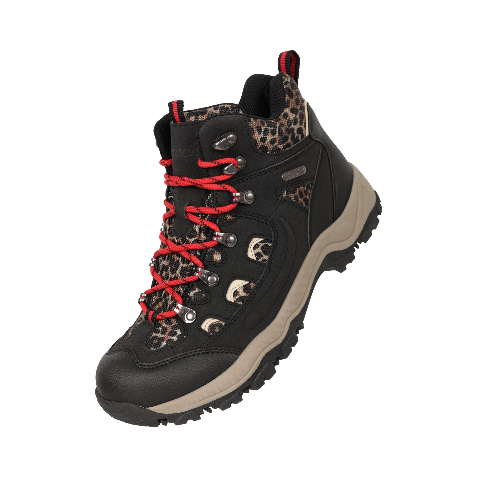 MOUNTAIN WAREHOUSE Womens/Ladies Adventurer Leopard Print Faux Suede Waterproof Walking Boots