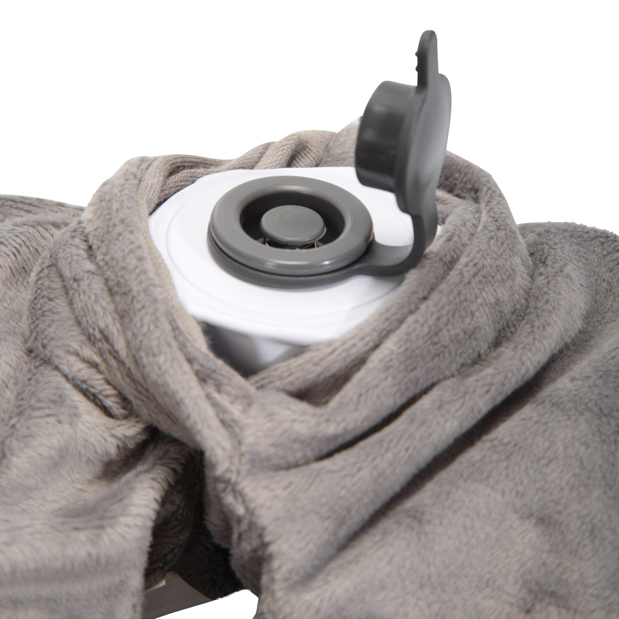 Fleece Inflatable Pillow (Grey) 4/4