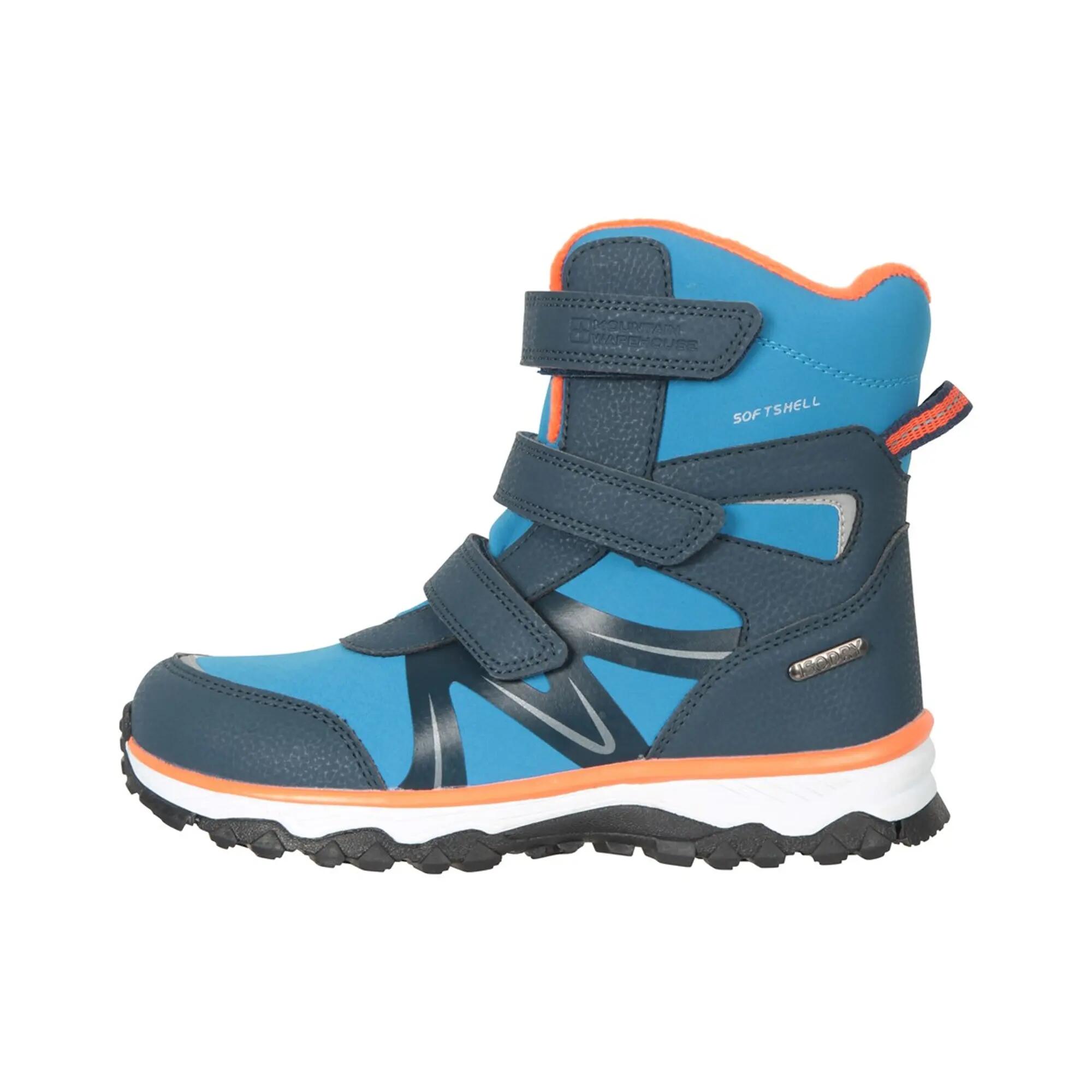 Stivali Da Neve Softshell Bambini Mountain Warehouse Slope Adaptive Blu Arancio 3/4