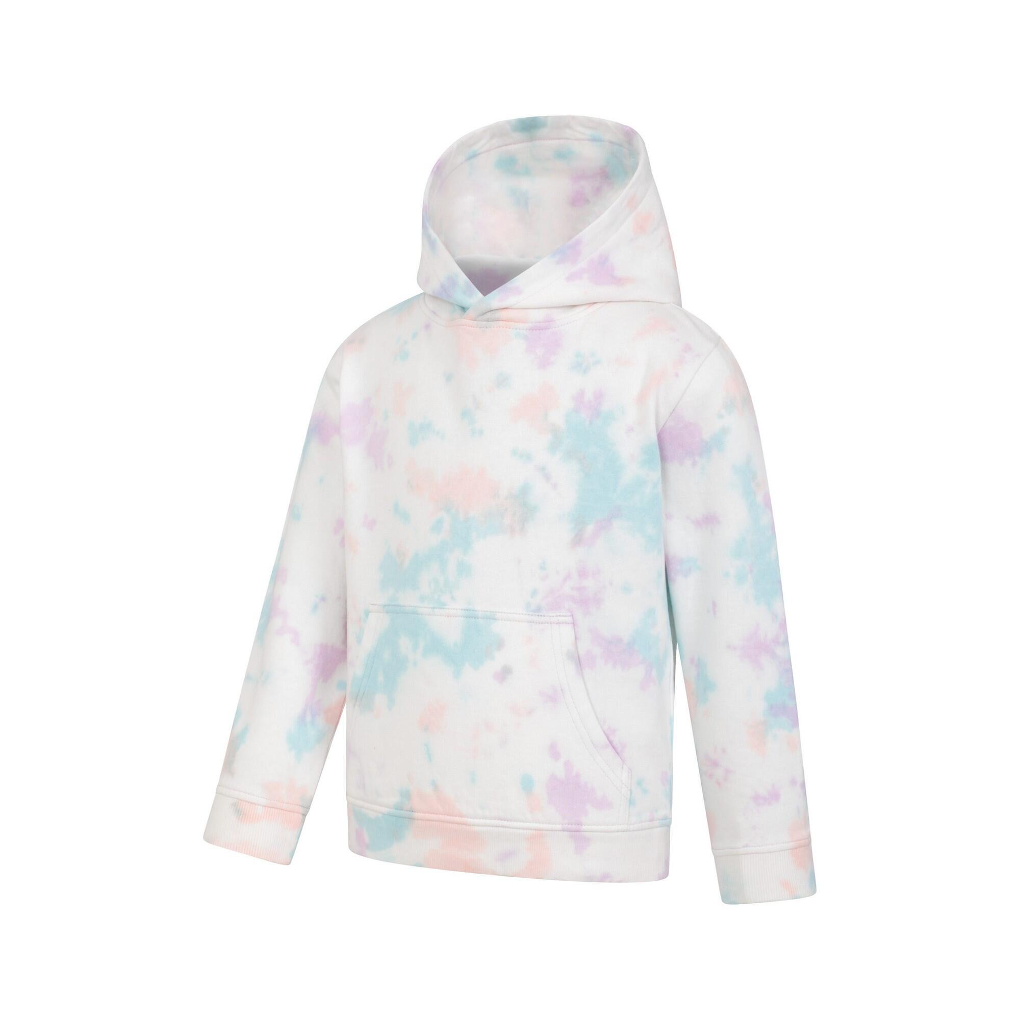 Childrens/Kids Tie Dye Hoodie (Lilac) 3/4