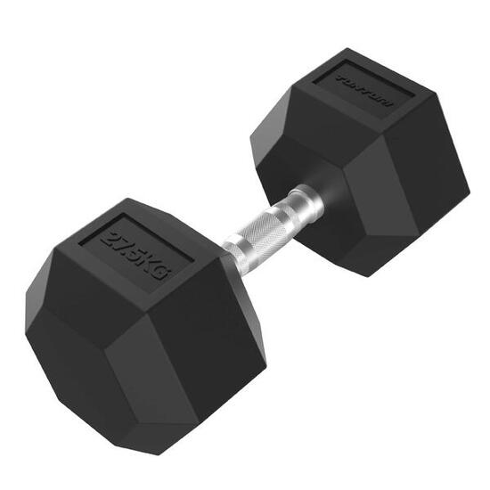 Set manubri Platinum Hexa - Gomma - 2x 25kg - Nero