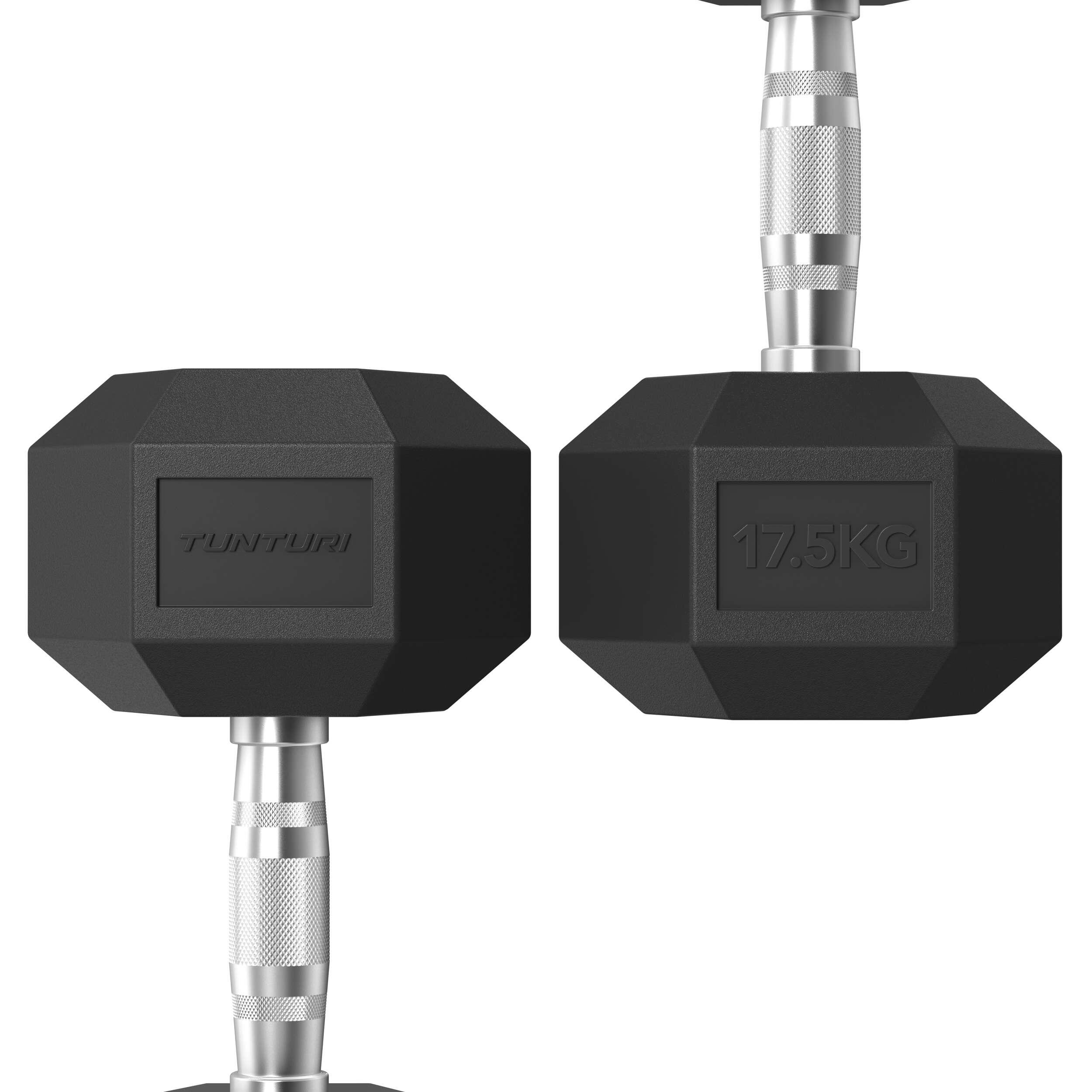 Hantla Gumowa Tunturi Platinum Hex - 17,5 Kg 3/7